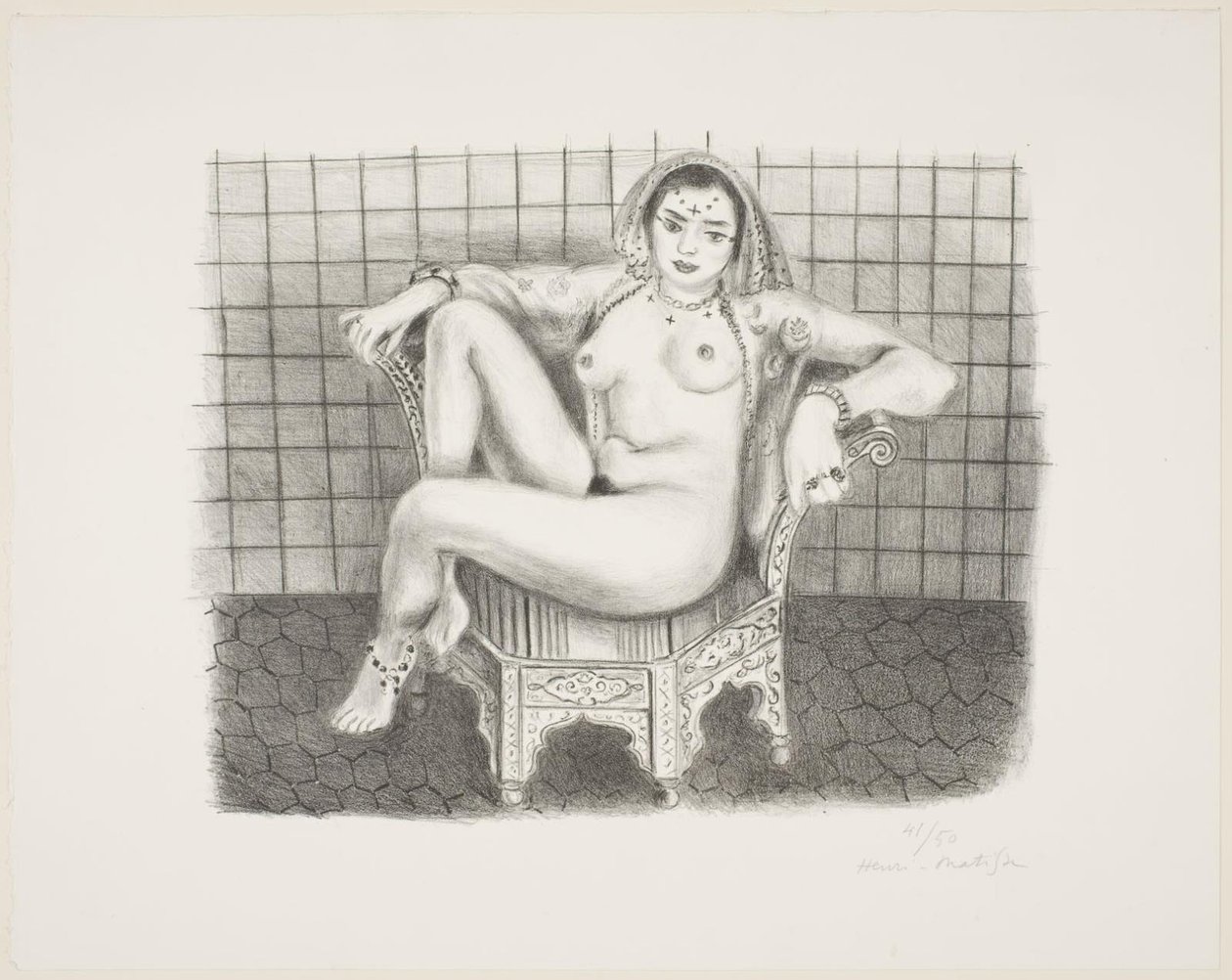 Junger Hindu, nackt auf einem Stuhl sitzend von Henri Matisse