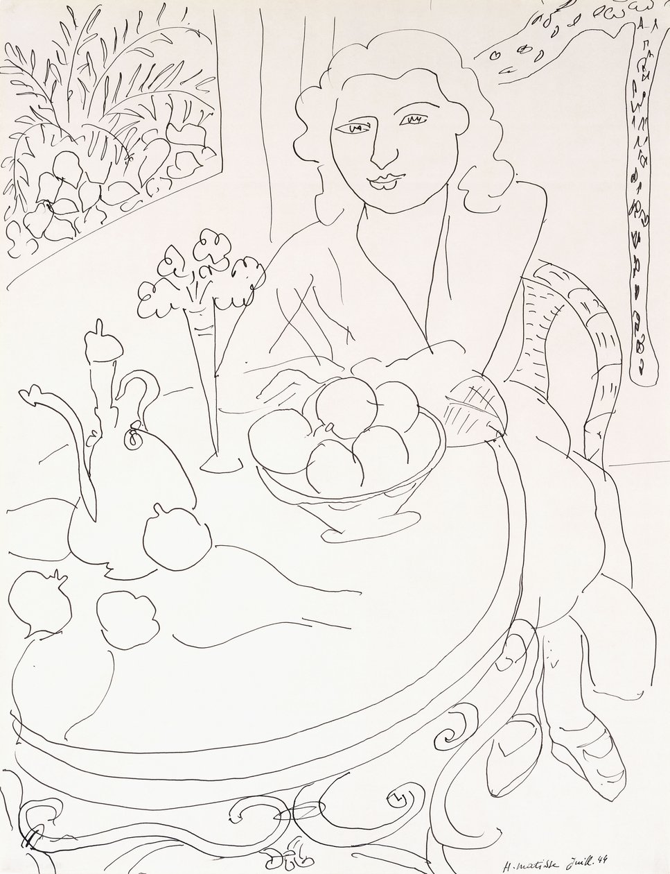 Junge Frau am Tisch von Henri Matisse