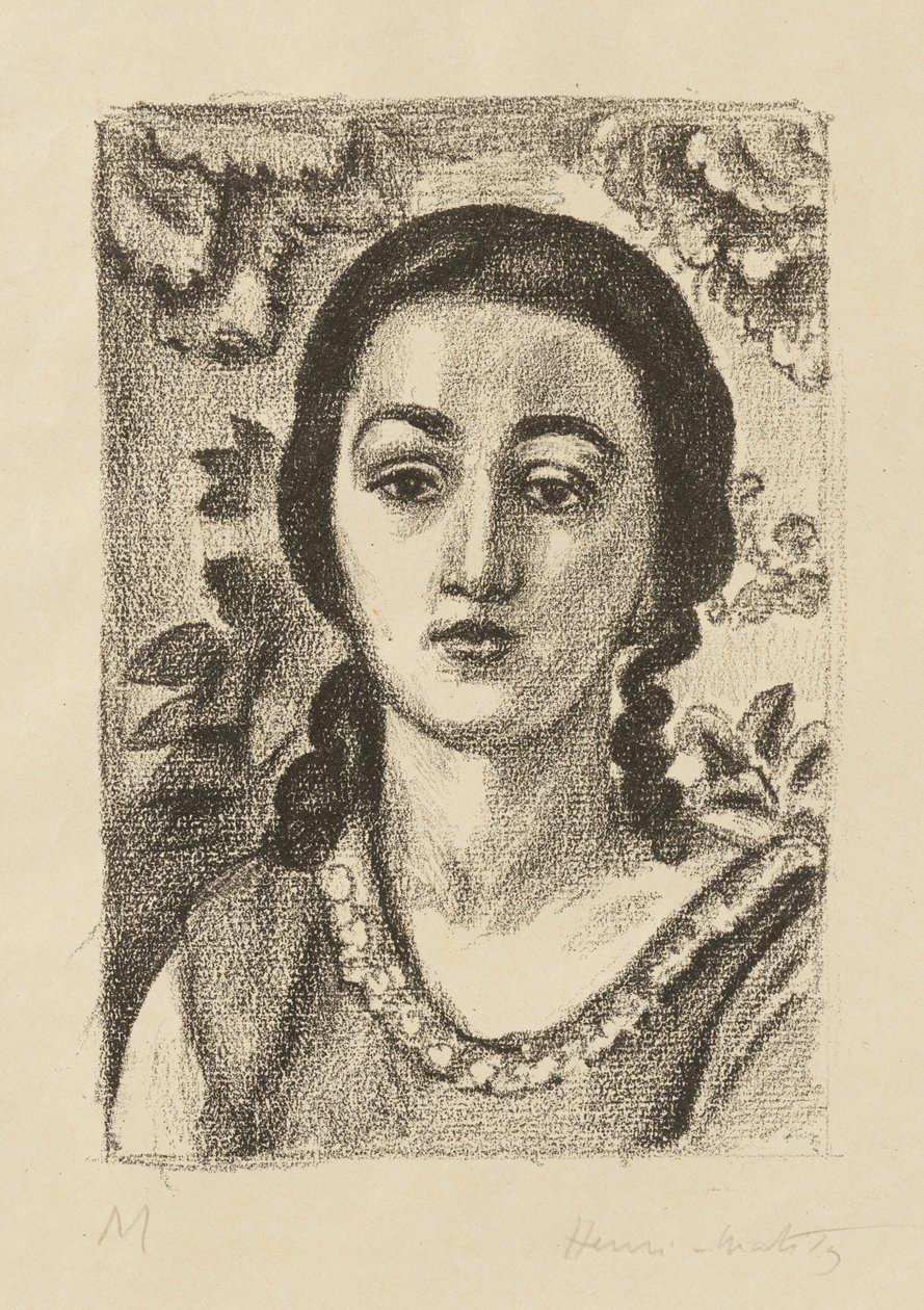 Junge Frau mit braunen Locken von Henri Matisse
