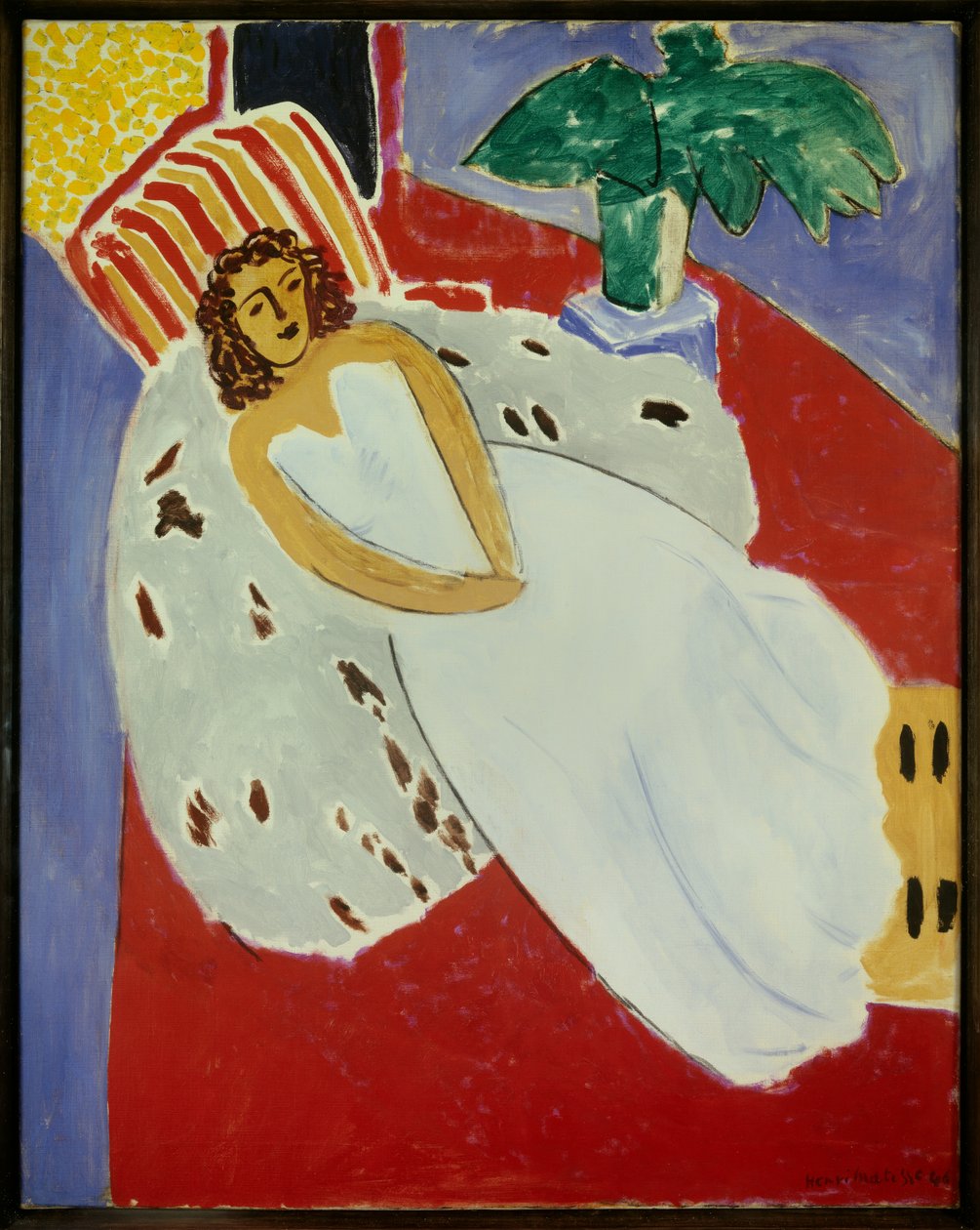 Mädchen in Weiß vor rotem Hintergrund 1946 von Henri Matisse