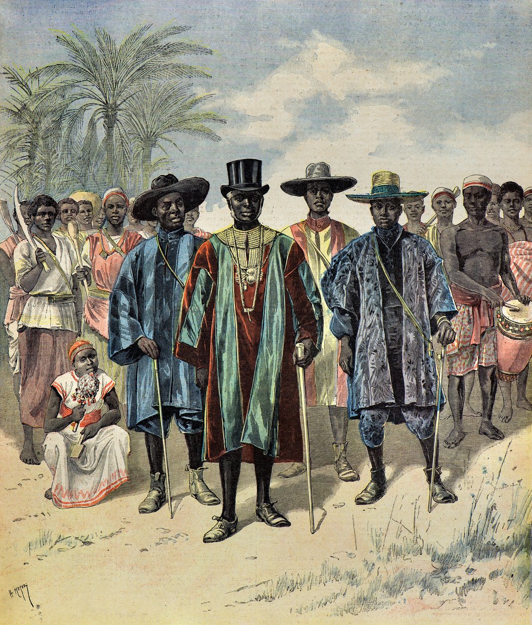 Dahomeaner in Paris auf dem Champs de Mars von Henri Meyer