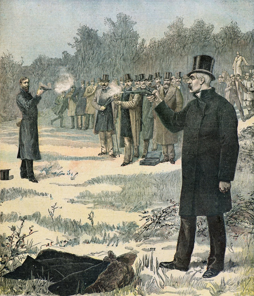 Duell zwischen Georges Clemenceau und Paul Deroulede von Henri Meyer