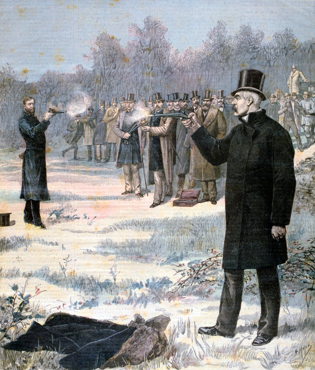 Das Duell zwischen Paul Deroulede und Georges Clemenceau, 1893 von Henri Meyer
