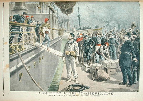 Die ersten Gefangenen in Key West während des Spanisch-Amerikanischen Krieges, aus Le Petit Journal, 8. Mai 1898 von Henri Meyer