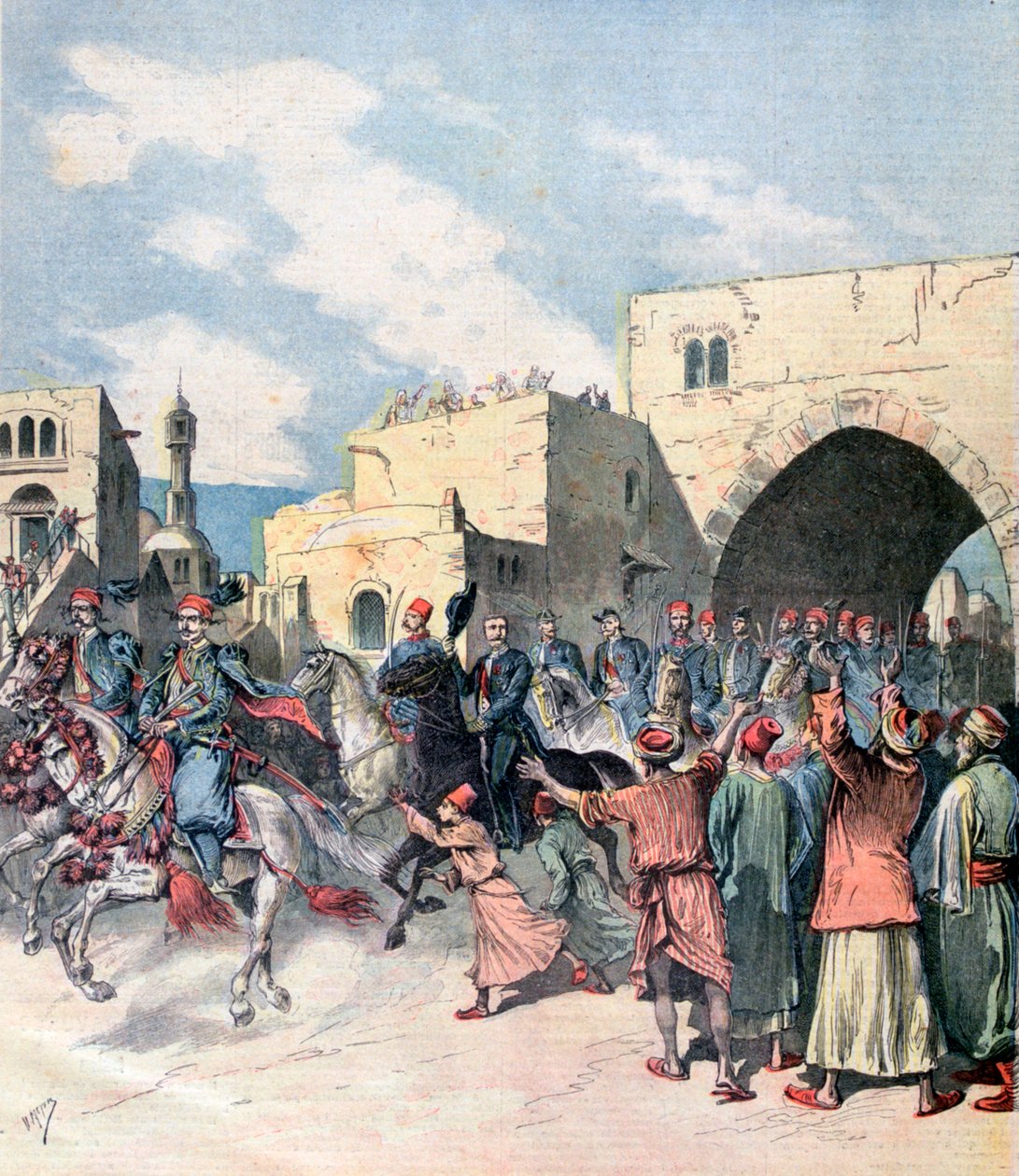 Der französische Konsul kommt während der Weihnachtsfeierlichkeiten in Bethlehem an, 1892 von Henri Meyer