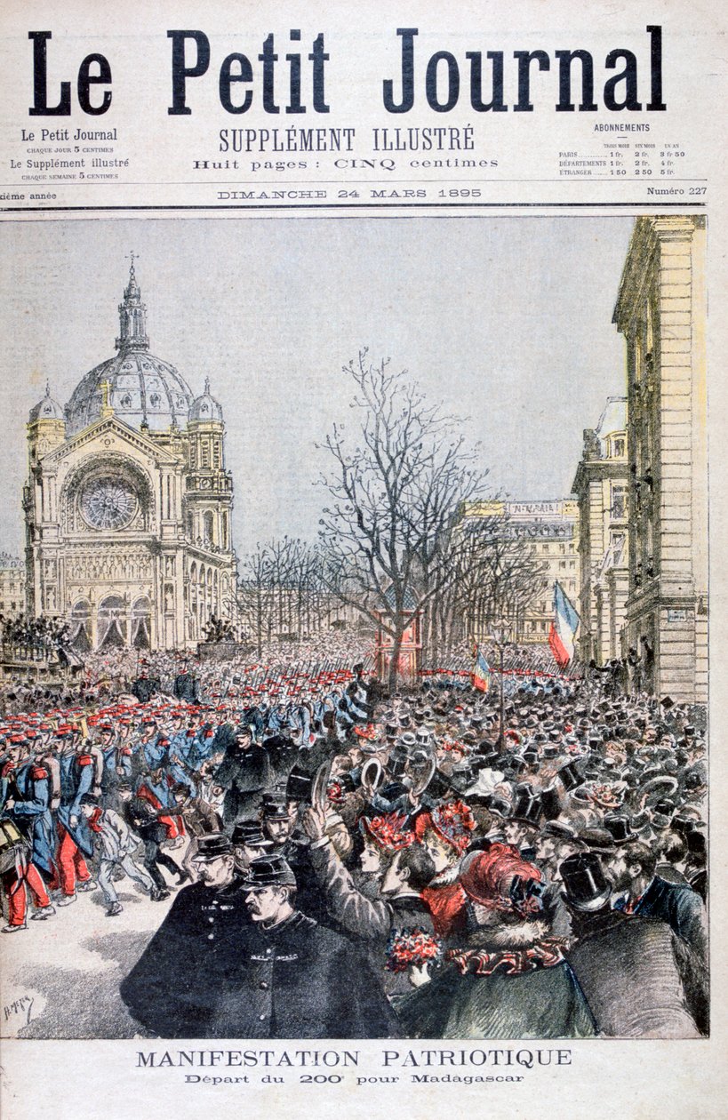Der Abmarsch der französischen Truppen nach Madagaskar, Paris, 1895 von Henri Meyer