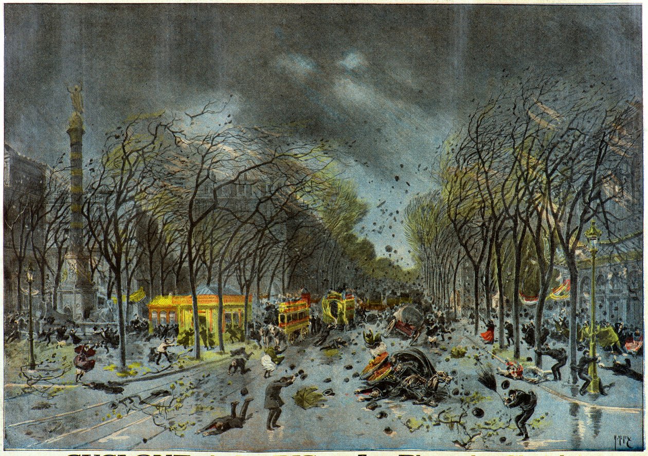 Tornado, Place du Chatelet, Paris von Henri Meyer
