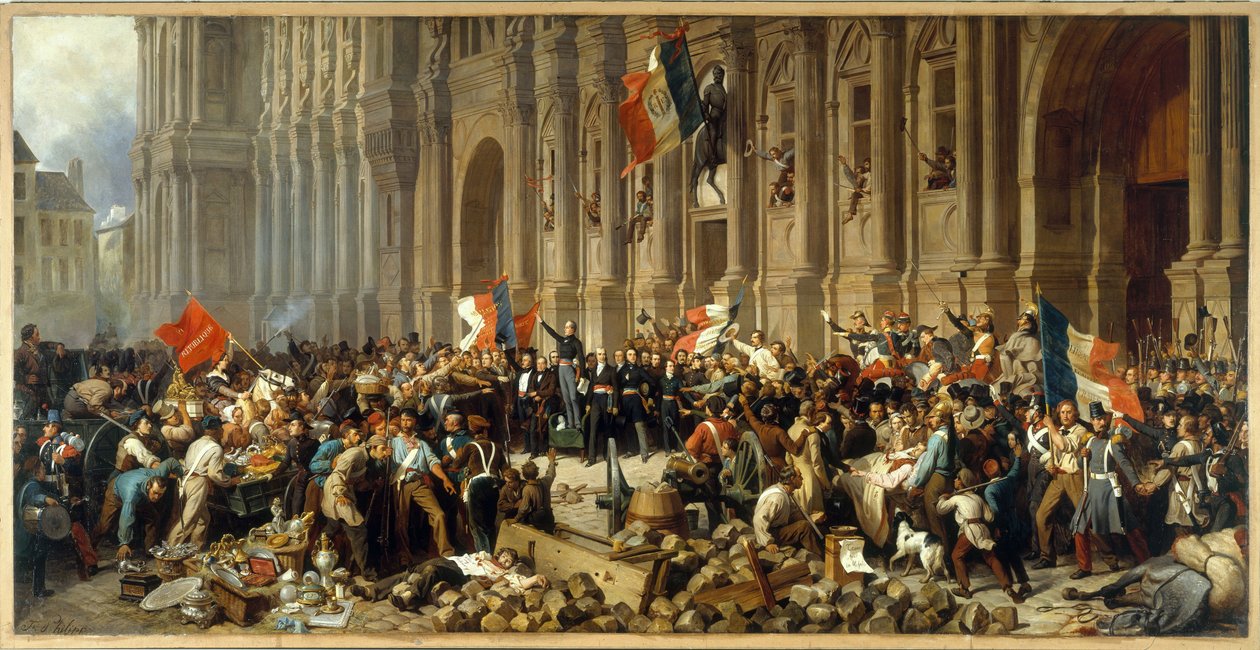 Lamartine verweigert die rote Fahne vor dem Hôtel de Ville, circa 1848 von Henri Philippoteaux