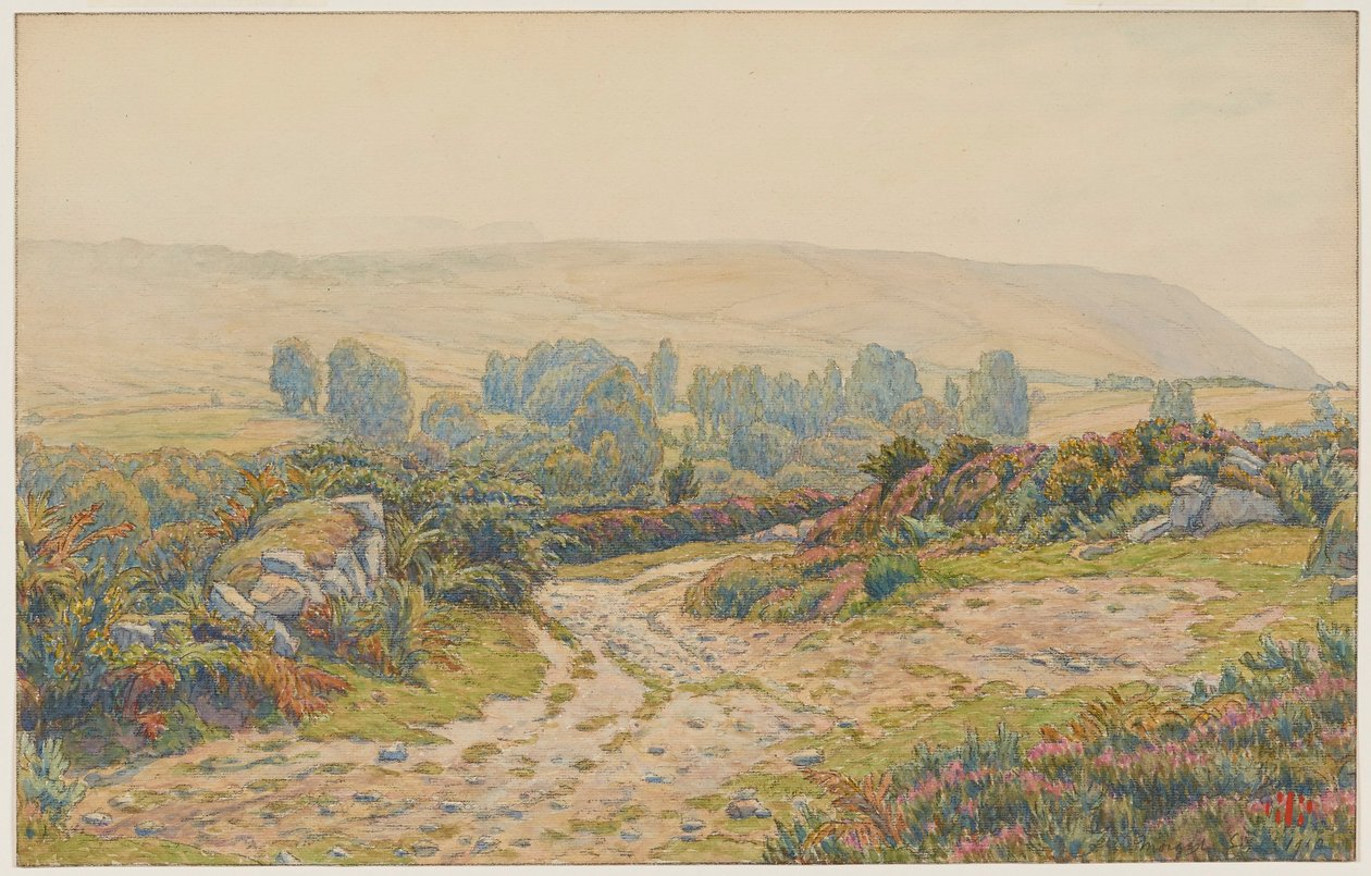 Nebel und Tau. Heidelandschaft von Pors Léonnec. Morgat von Henri Rivière