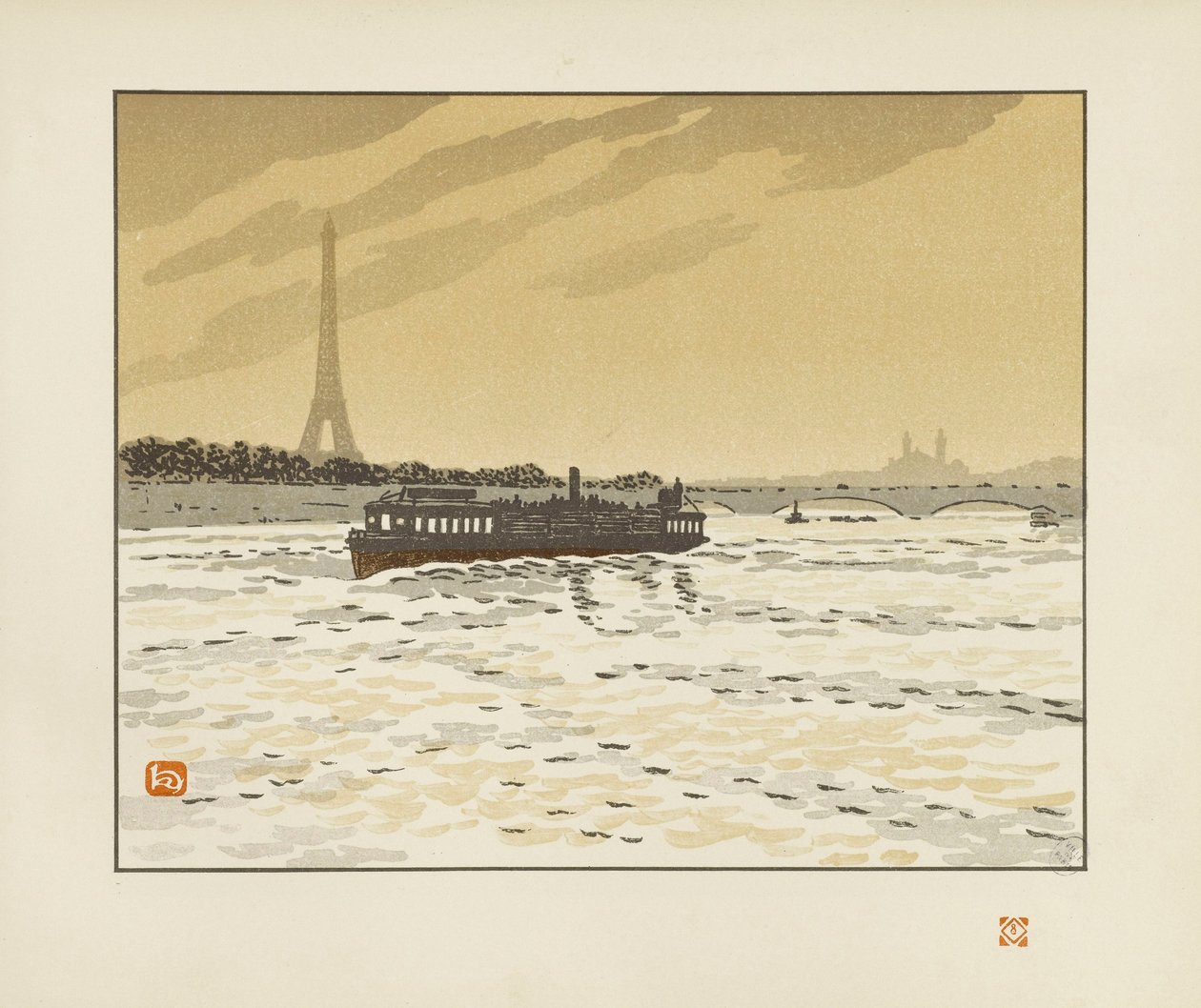 Vom Quai de la Conférence [Die sechsunddreißig Ansichten des Eiffelturms] von Henri Rivière
