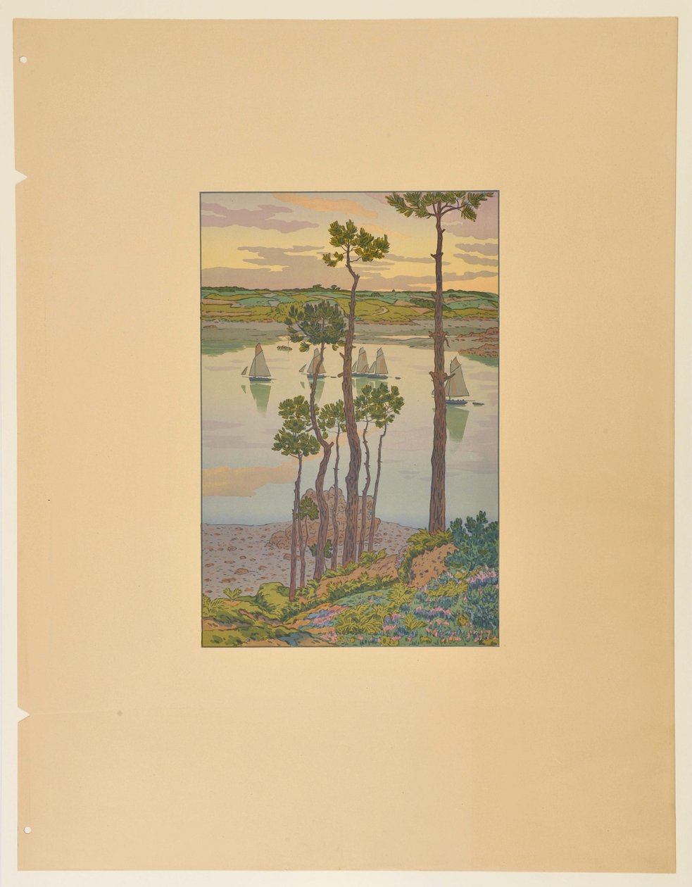 Die Ufer des Trieux in der Dämmerung von Henri Rivière