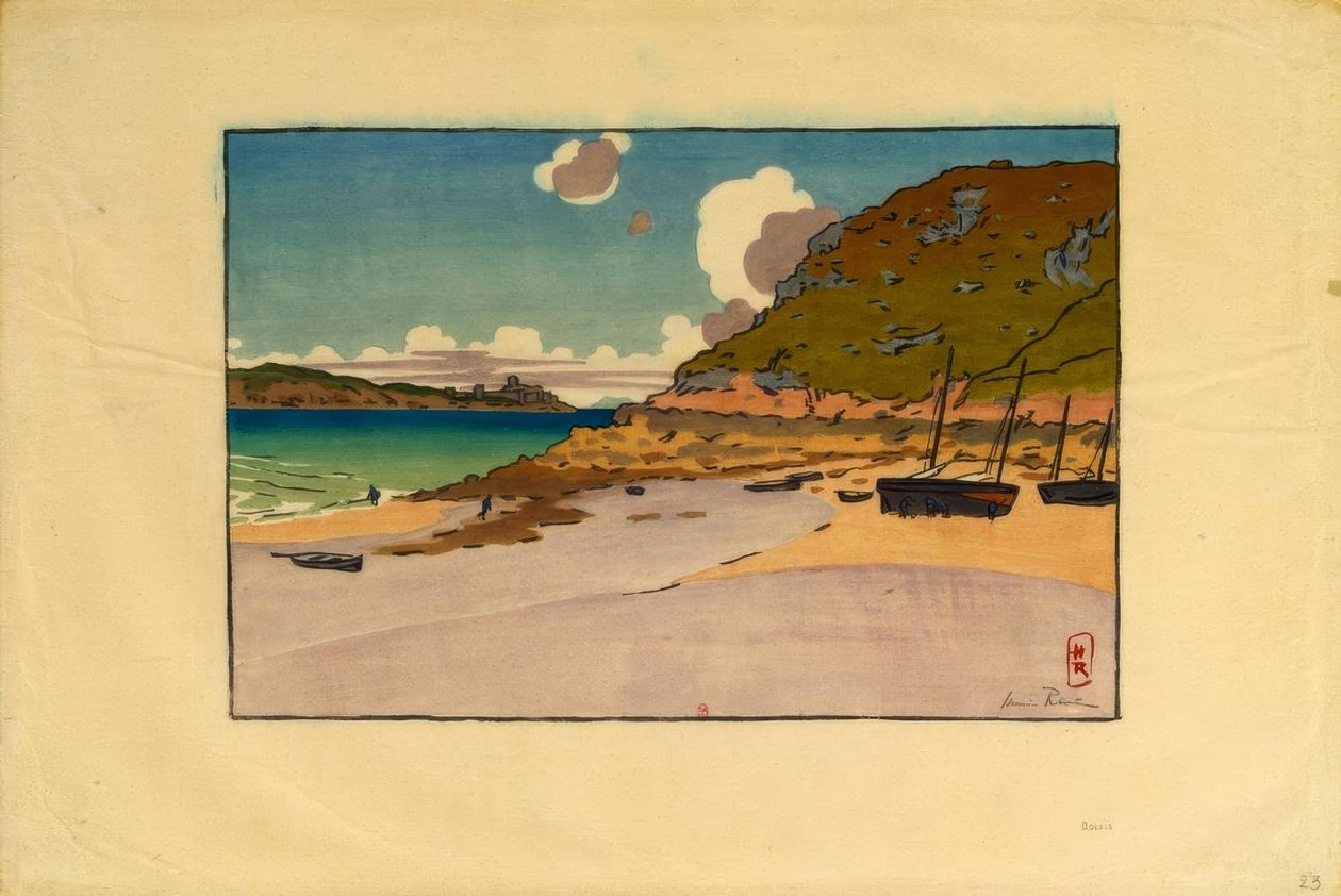 Le Châtelier und die Festung La Latte (Saint-Cast) von Henri Rivière