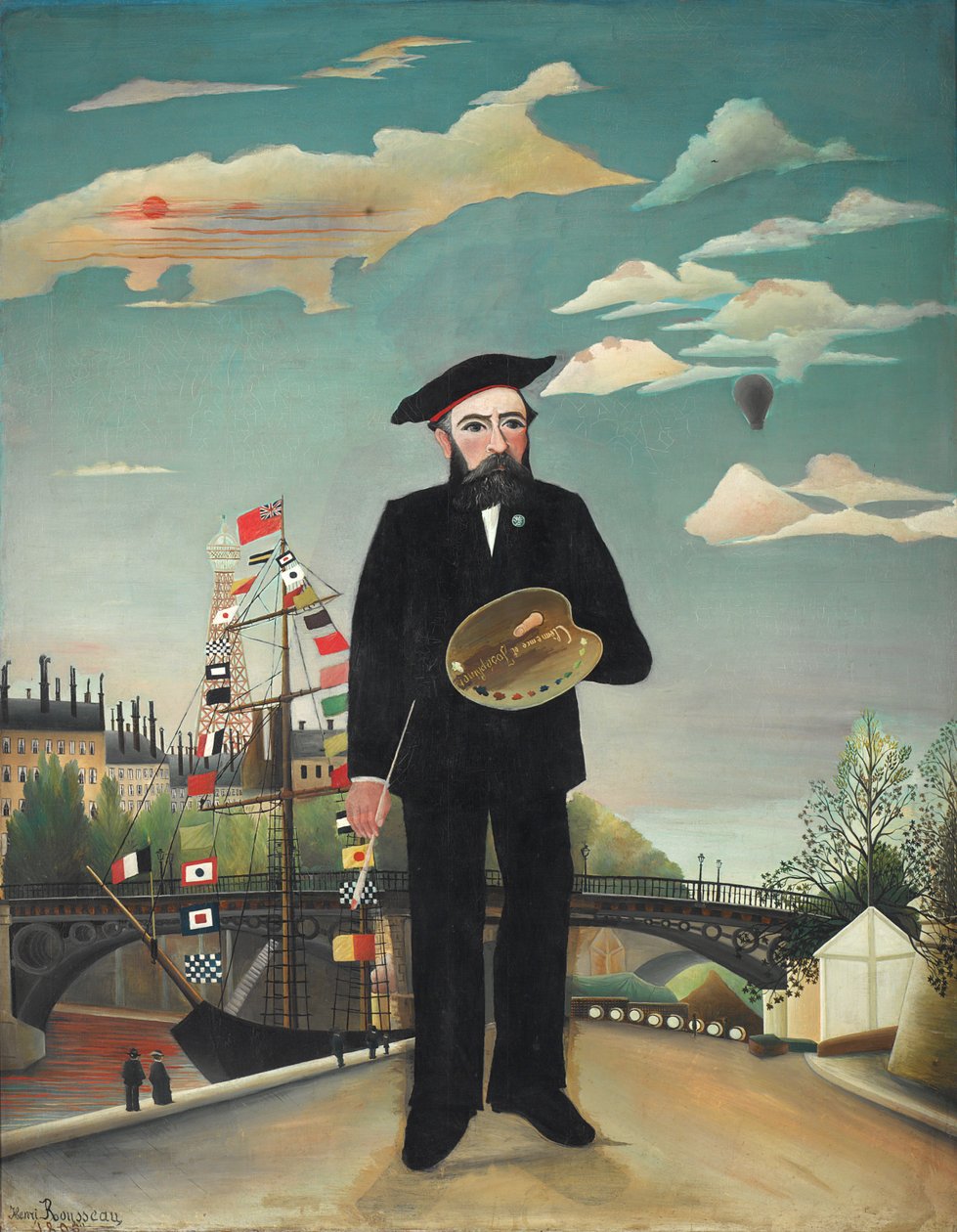 Ich selbst: Porträt - Landschaft von Henri Rousseau