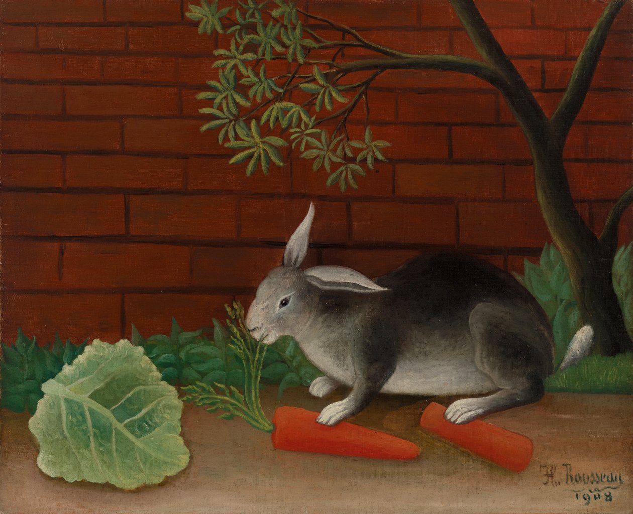 Das Mahl des Kaninchens von Henri Rousseau