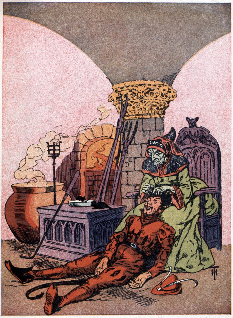 Der Begleiter des Teufels reißt ihm ein Haar aus von Henri Thiriet