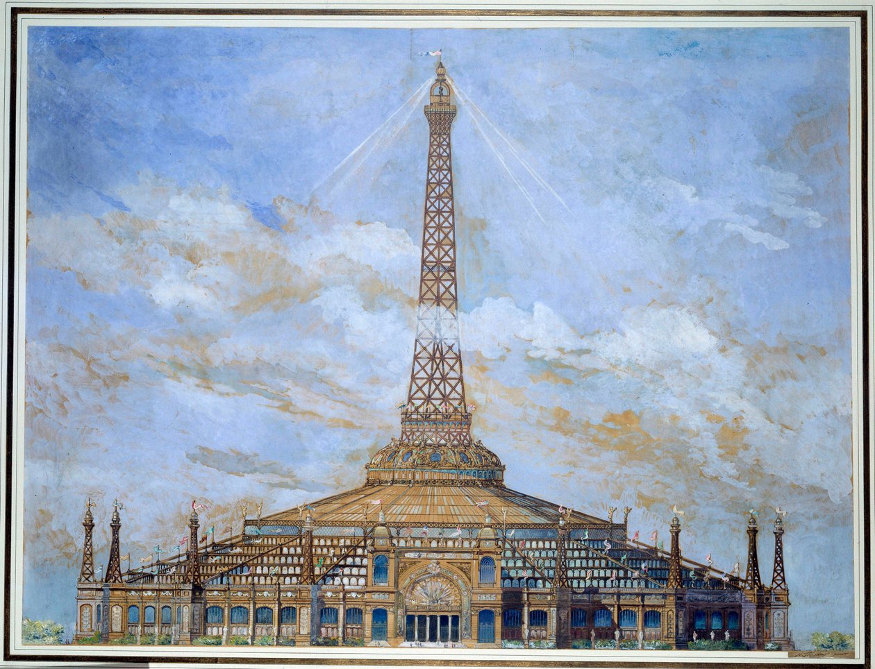 Entwurf des Eiffelturms für die Weltausstellung 1900 von Henri Toussaint