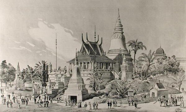 Der kambodschanische Palast am Trocadero, die Weltausstellung von 1900 von Henri Toussaint