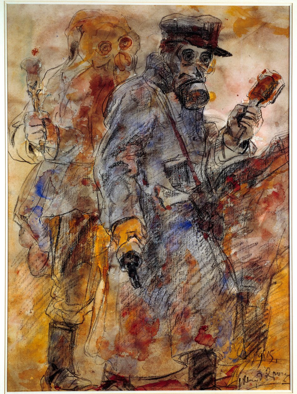 Erster Weltkrieg: Grenadier (Granatwerfer) - Zeichnung von Henri de Groux (Henry de Groux) (1866/1867-1930) von Henri de Groux
