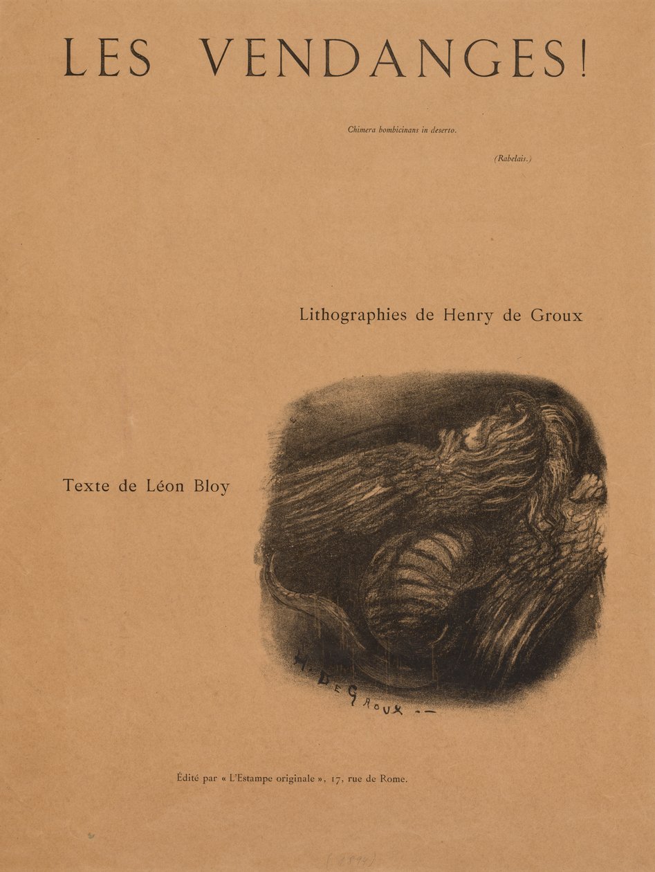 Die Weinernten!: Titelseite, 1894 von Henri de Groux