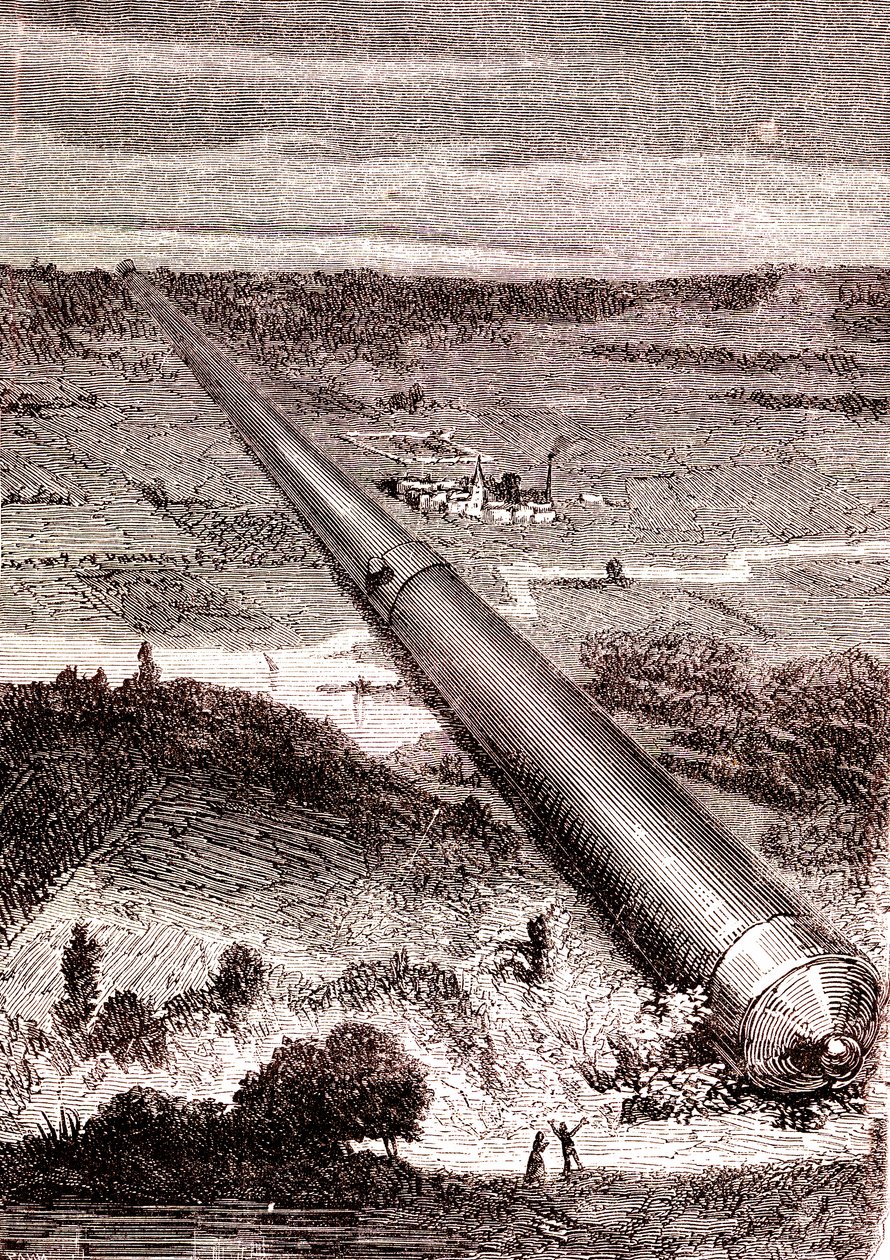 Die Riesengeschützkanone von J. T. Maston, "Von der Erde zum Mond" von Jules Verne von Henri de Montaut