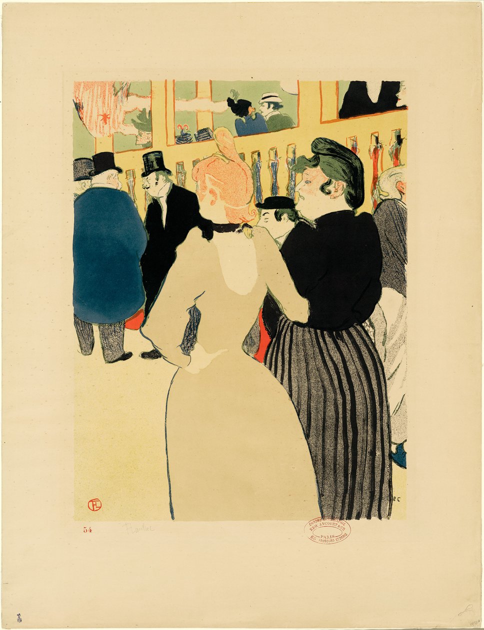 Im Moulin Rouge, La Goulue und ihre Schwester von Henri de Toulouse-Lautrec