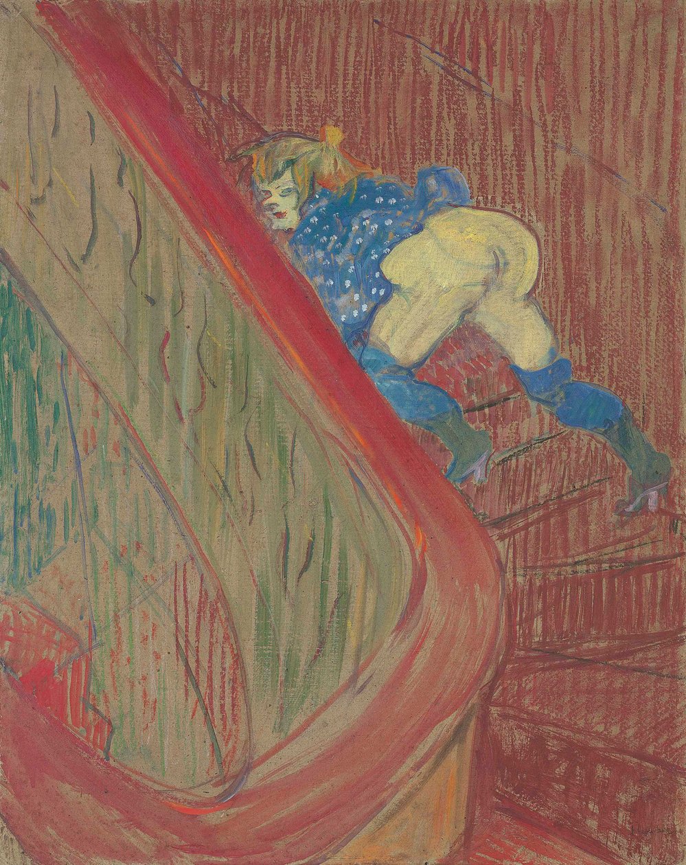 Auf der Treppe der Rue des Moulins von Henri de Toulouse Lautrec