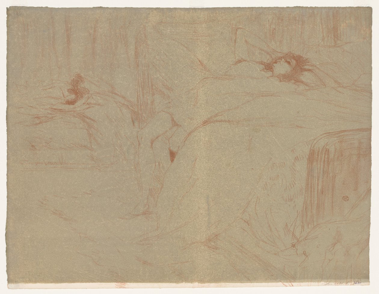 Elles: Frau liegt auf dem Rücken von Henri de Toulouse-Lautrec
