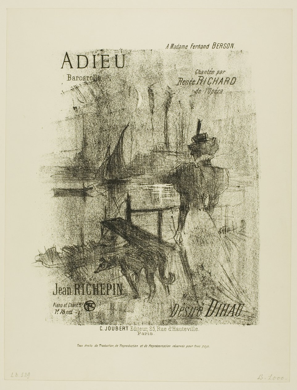 Abschied, aus Mélodies de Désiré Dihau von Henri de Toulouse-Lautrec