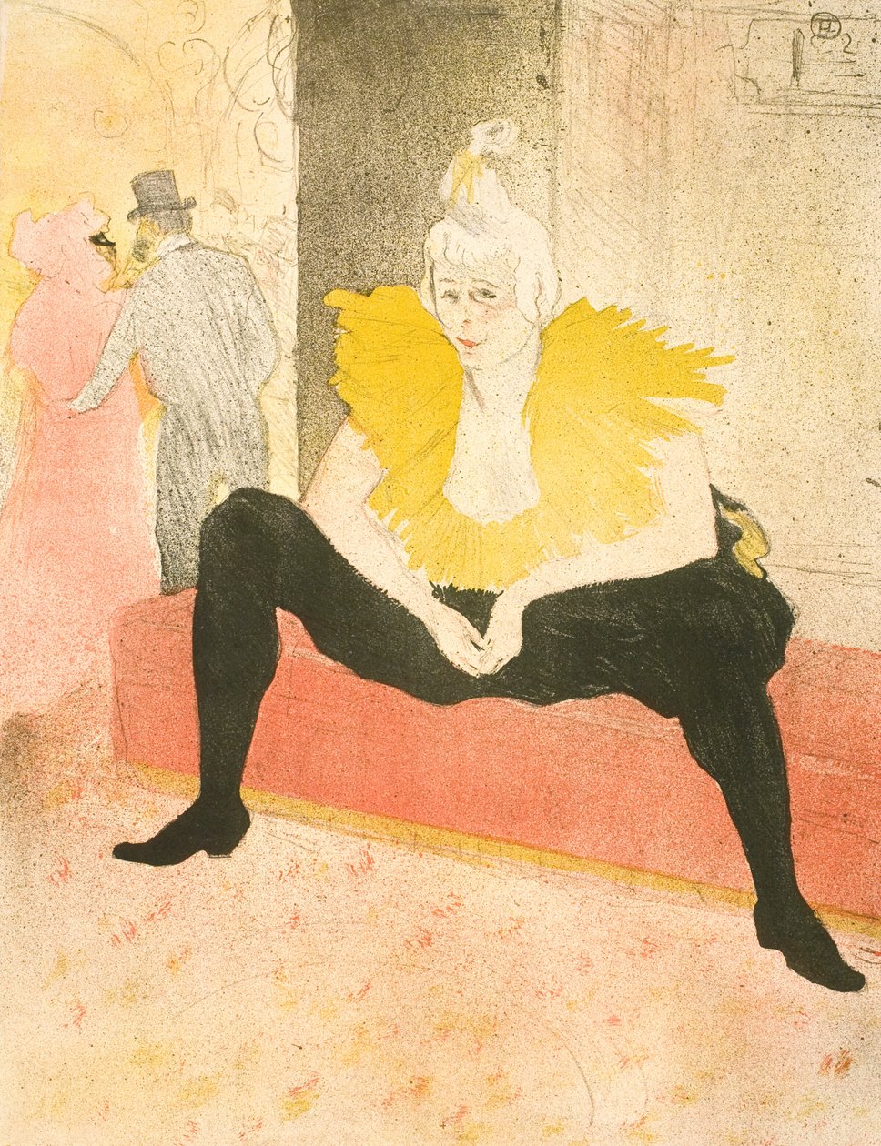Die sitzende Clownesse, Mademoiselle Cha-U-Kao von Henri de Toulouse-Lautrec