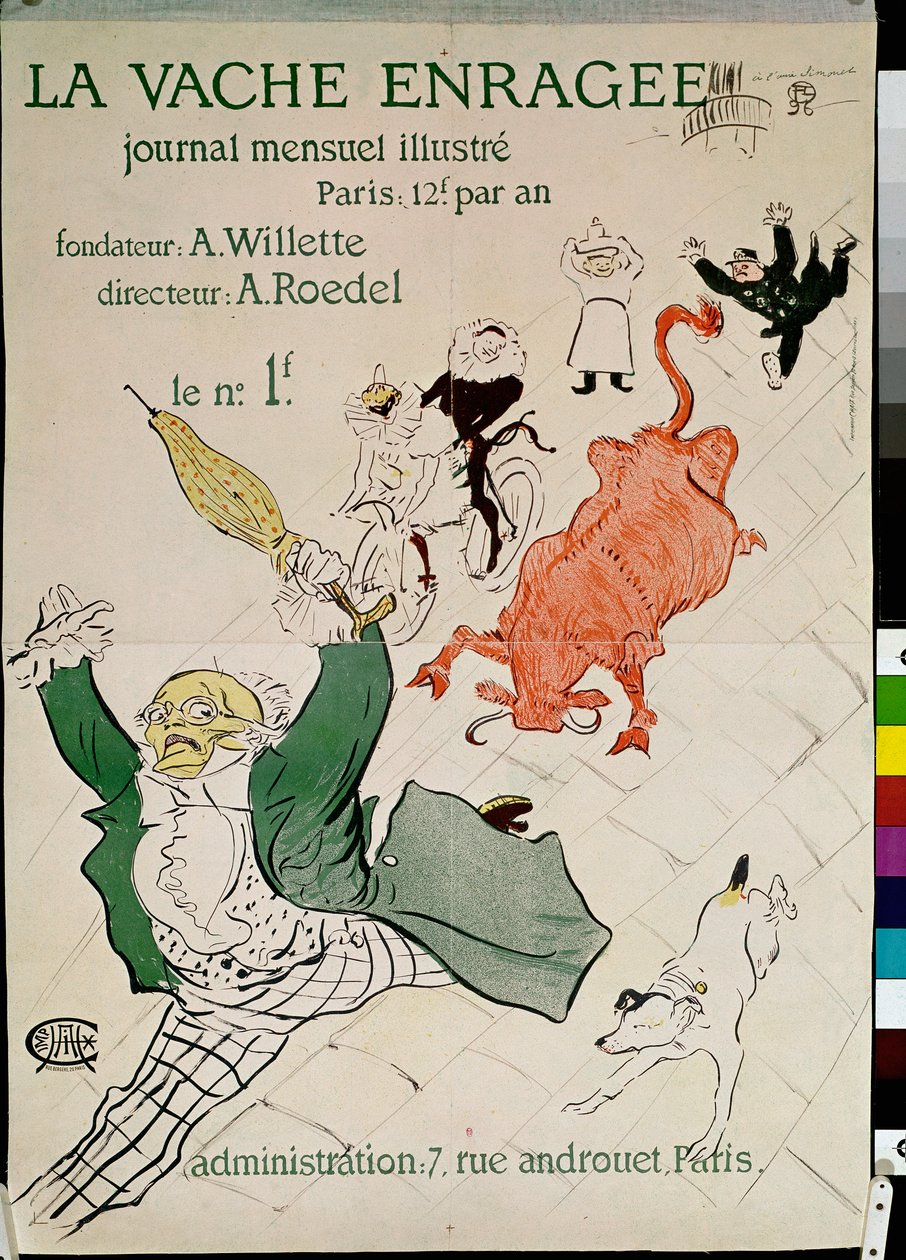 Die wütende Kuh, Illustrierte Monatszeitschrift von Henri de Toulouse Lautrec