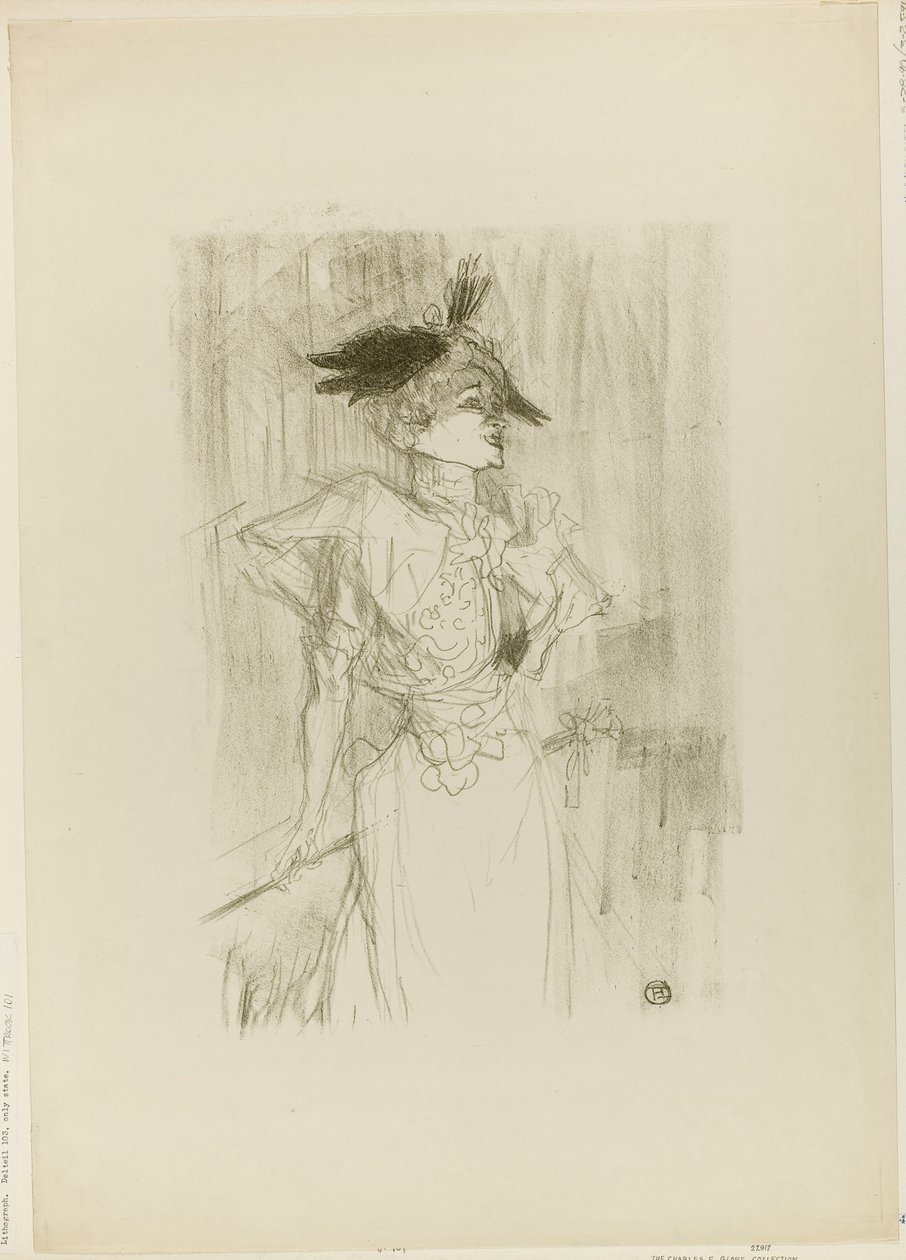 Mademoiselle Marcelle Lender, stehend von Henri de Toulouse-Lautrec