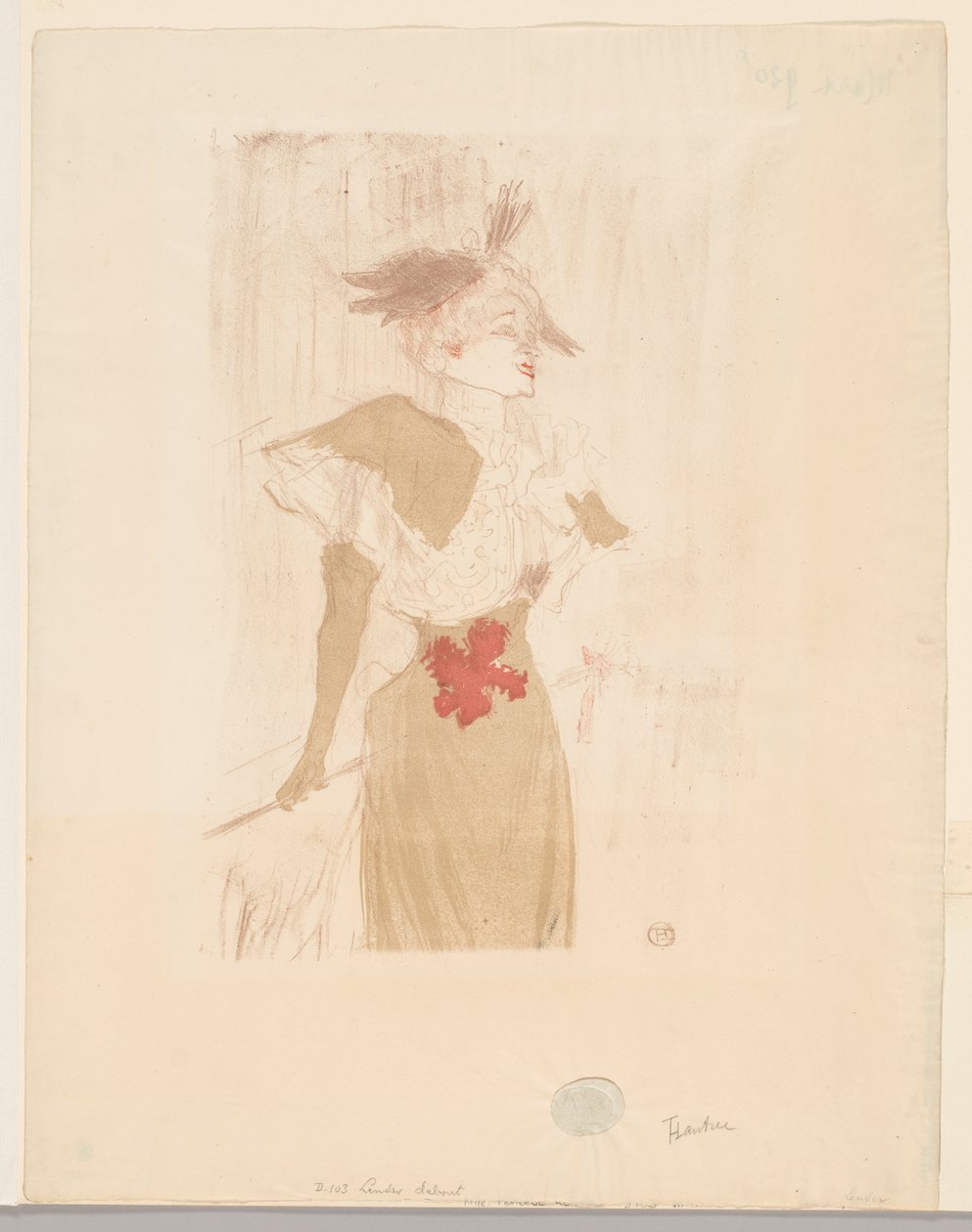 Mademoiselle Marcelle Lender, stehend von Henri de Toulouse-Lautrec