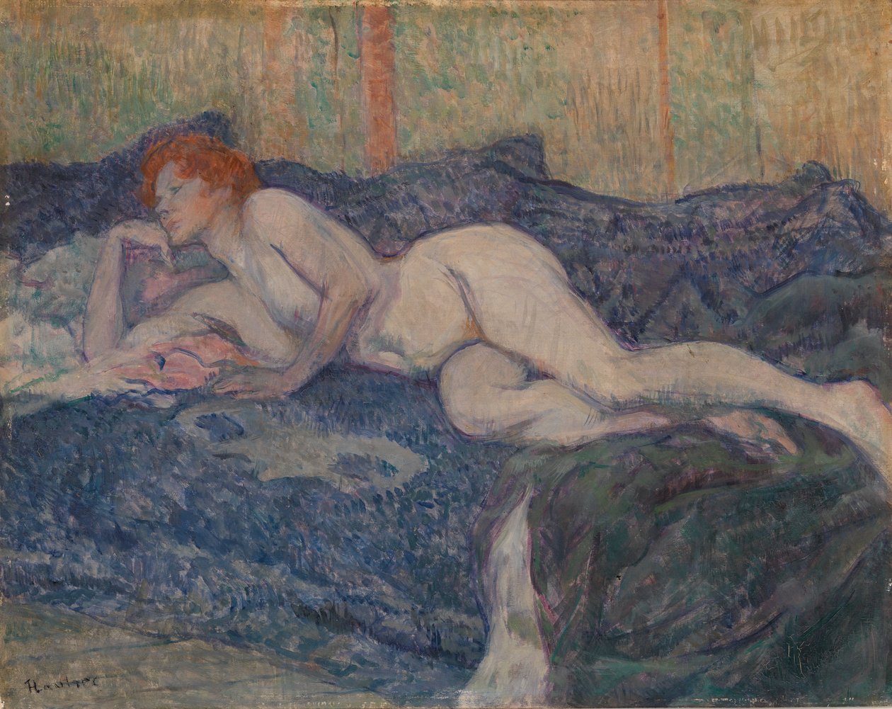 Nackte auf einer Couch liegend von Henri de Toulouse-Lautrec