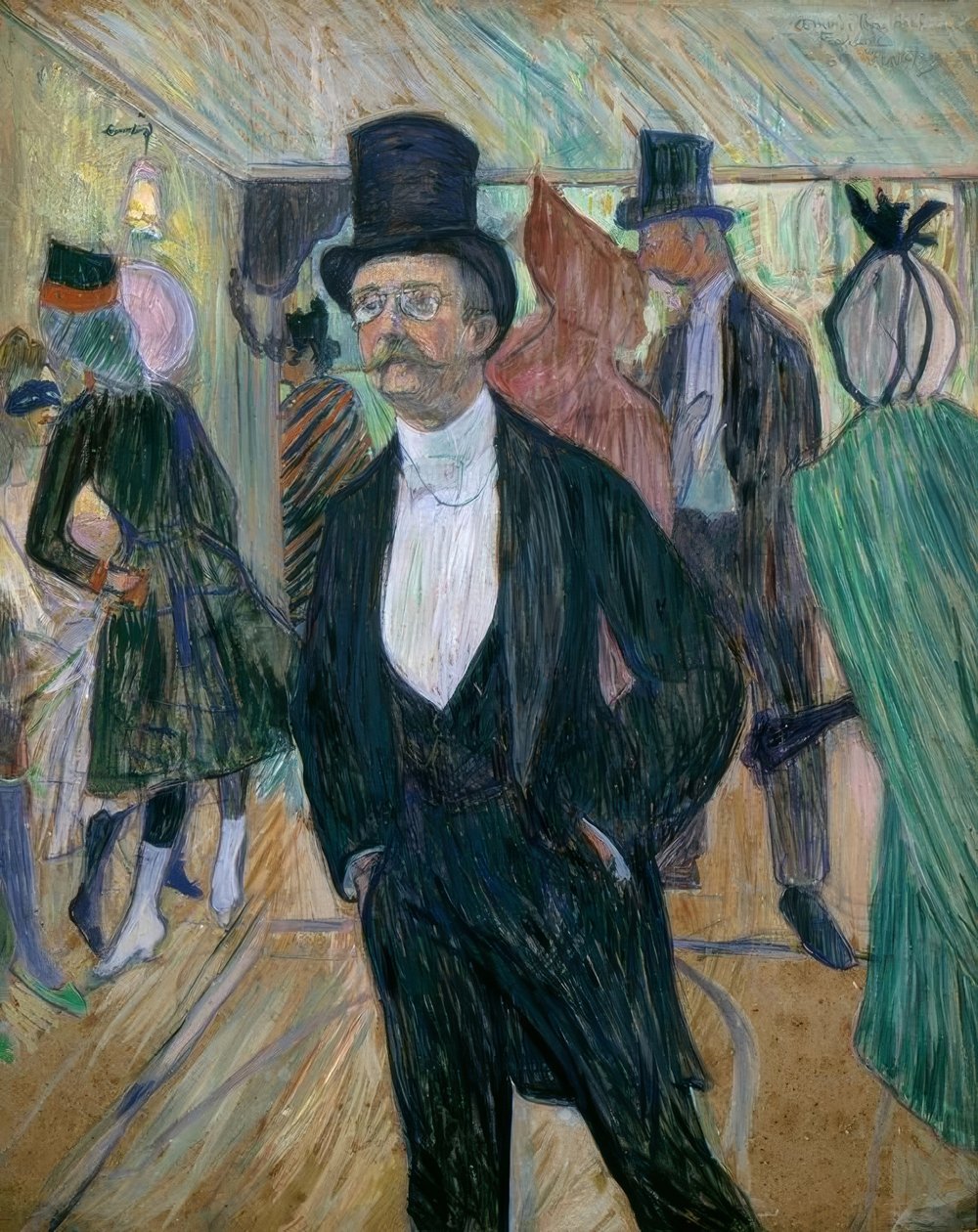 Porträt von Henri Fourcade (Monsieur Henri Fourcade auf dem Ball) von Henri de Toulouse Lautrec