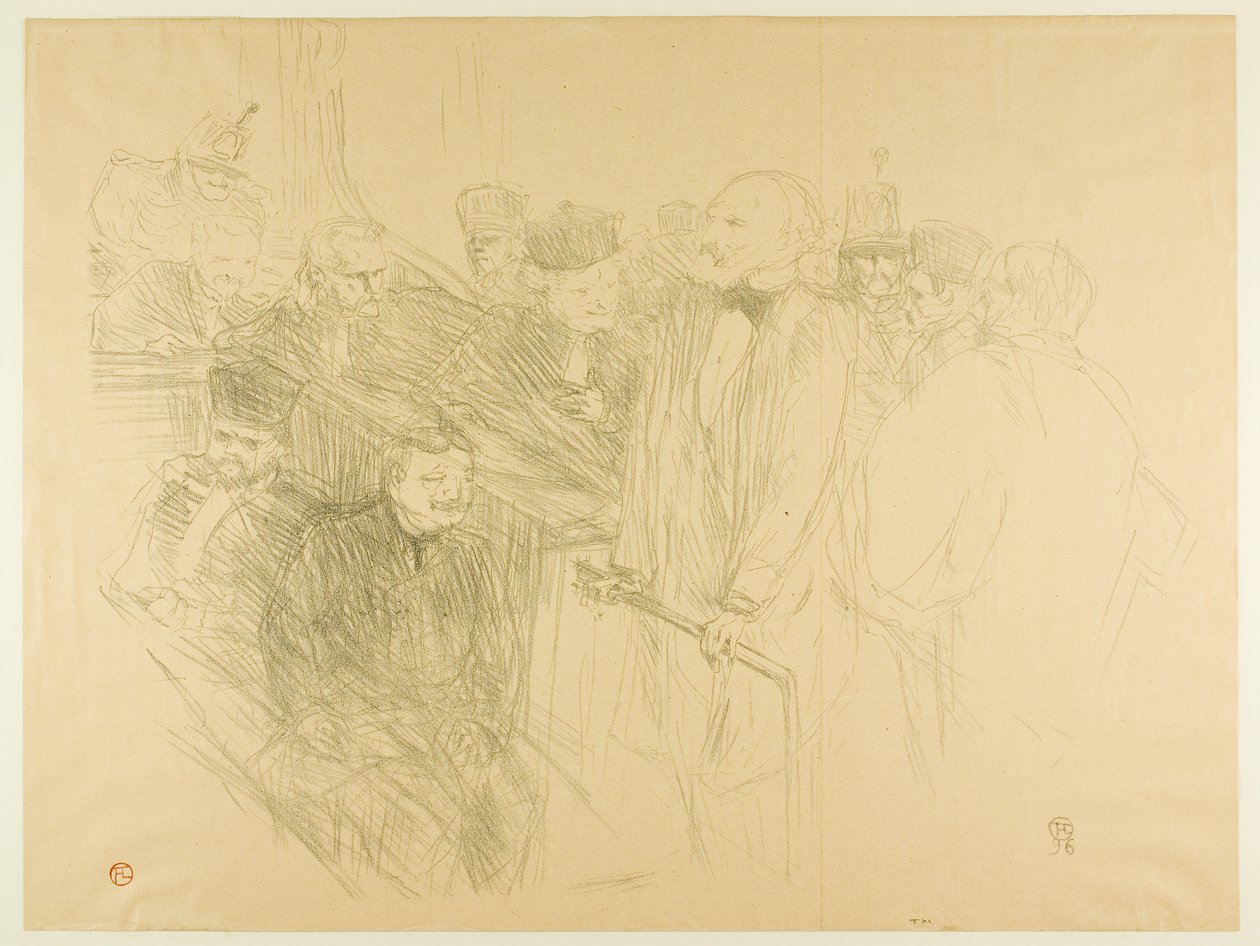 Der Arton-Prozess, Ribot gibt Beweise (zweite Platte) von Henri de Toulouse-Lautrec