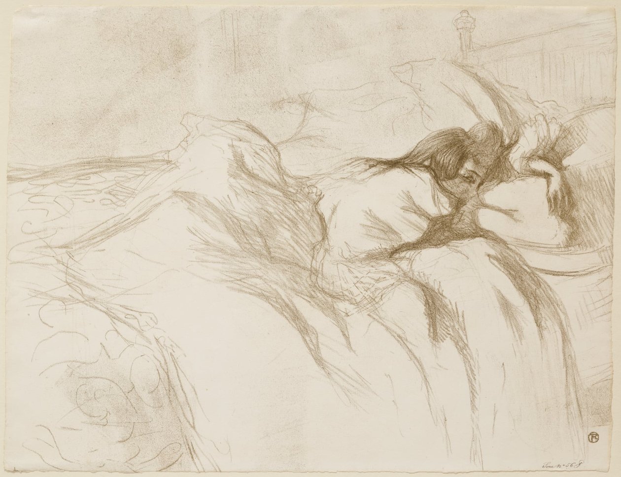 Frau liegend—Erwachen von Henri de Toulouse-Lautrec