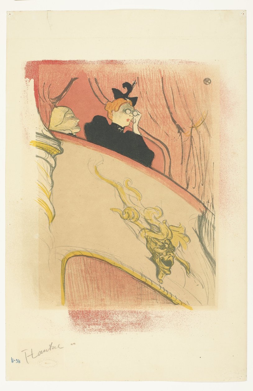 Die Loge mit der vergoldeten Maske von Henri de Toulouse Lautrec (signed by artist)