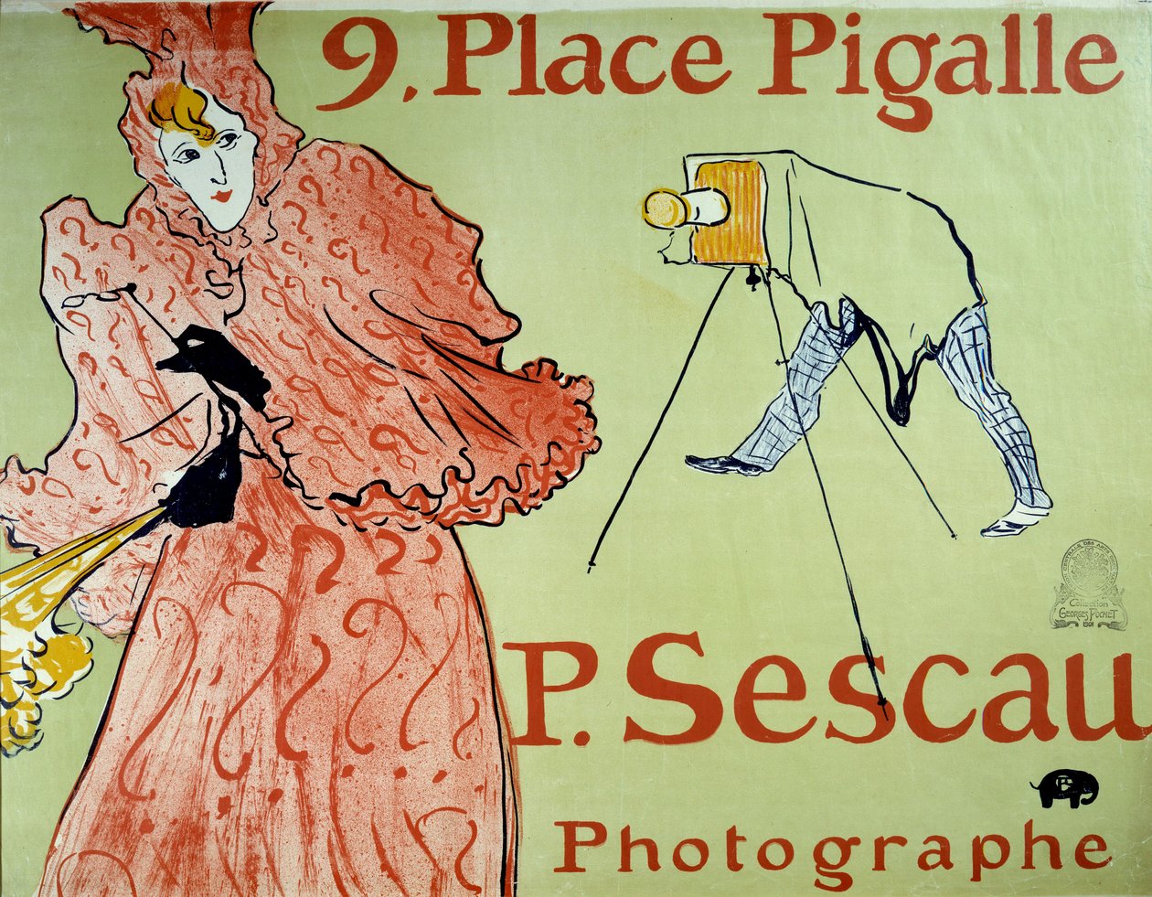 Werbung für Fotograf P. Sescau, 9 Place Pigalle in Montmartre von Henri de Toulouse Lautrec