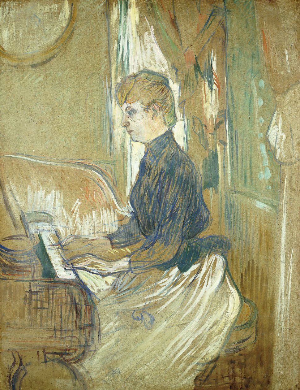 Am Klavier, Madame Juliette Pascal im Salon des Chateau de Malrome, 1896 von Henri de Toulouse Lautrec
