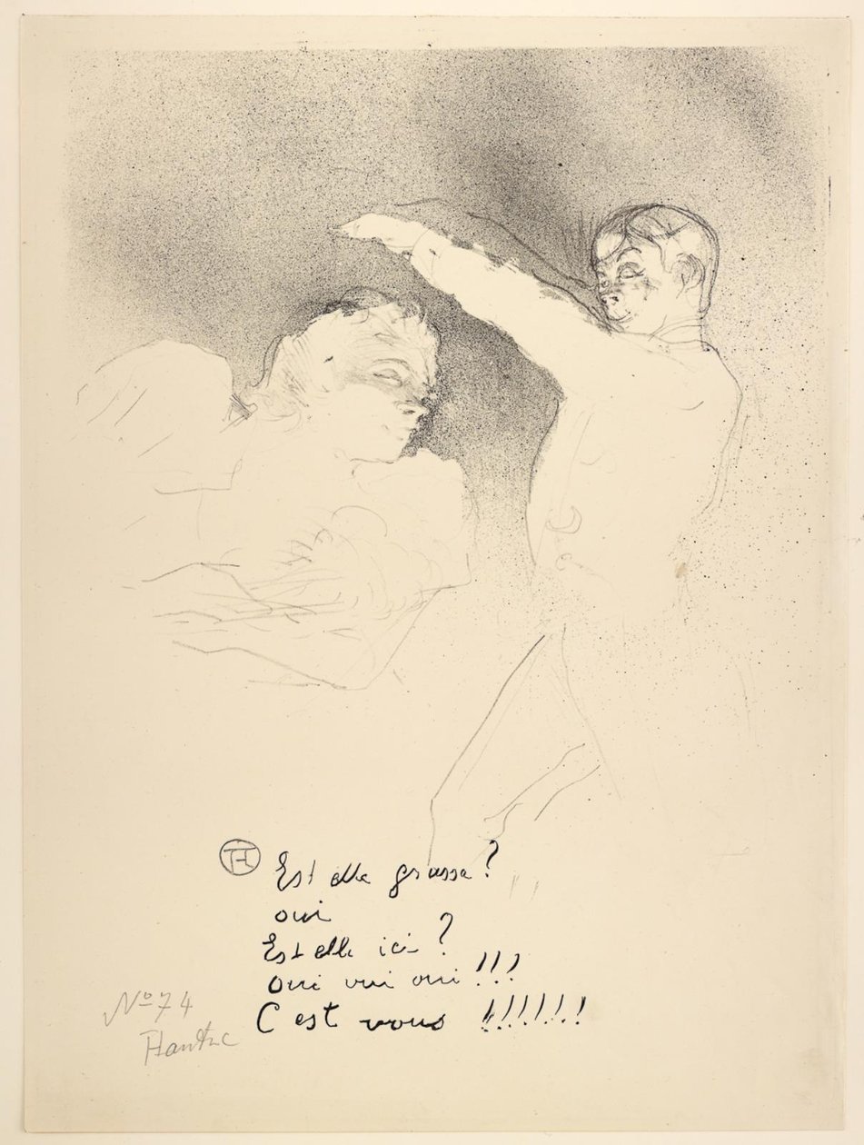 Aux Variétés, Mademoiselle Lender und Brasseur von Henri de Toulouse Lautrec