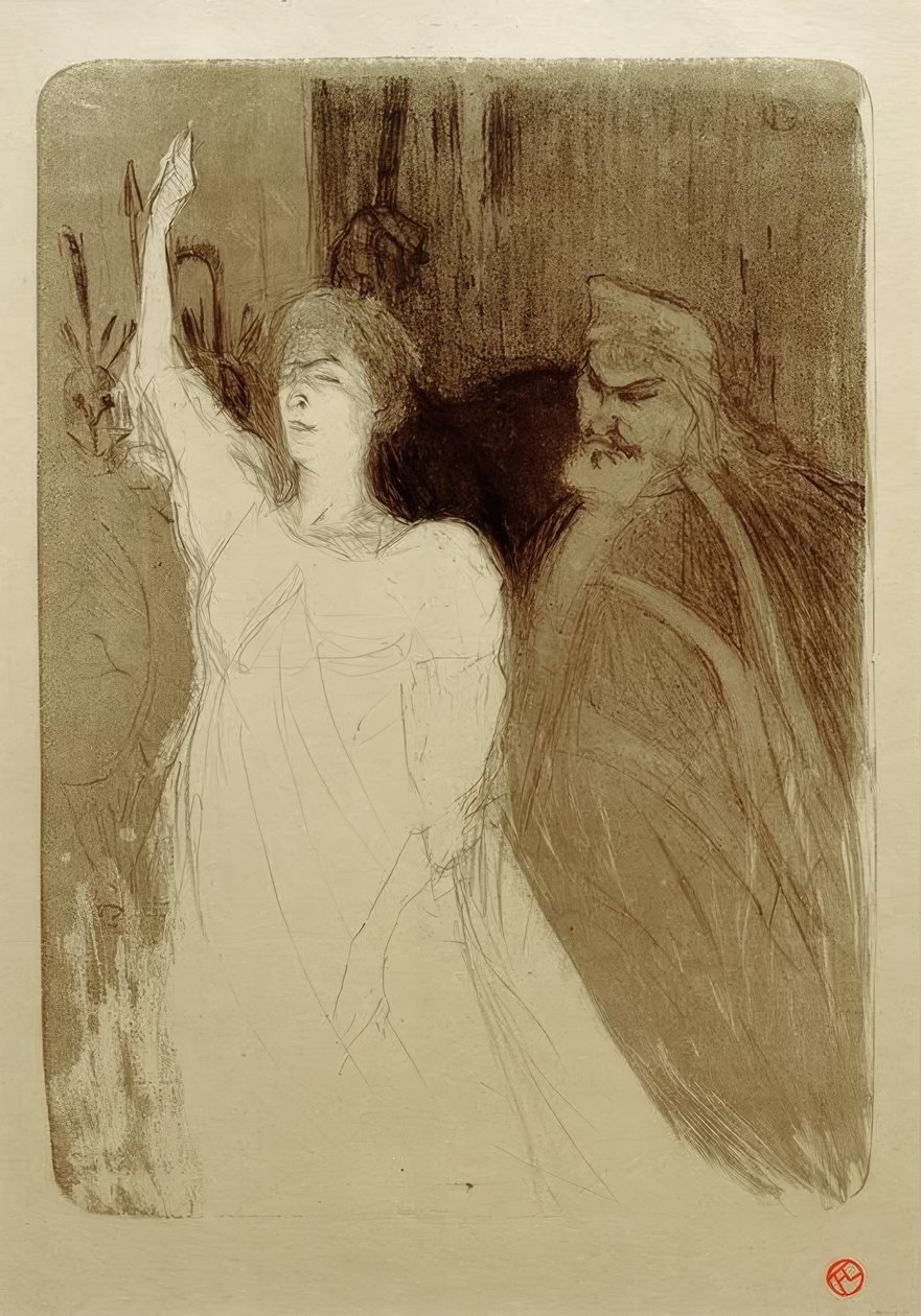 Bartet und Mounet-Sully in Antigone von Henri de Toulouse-Lautrec