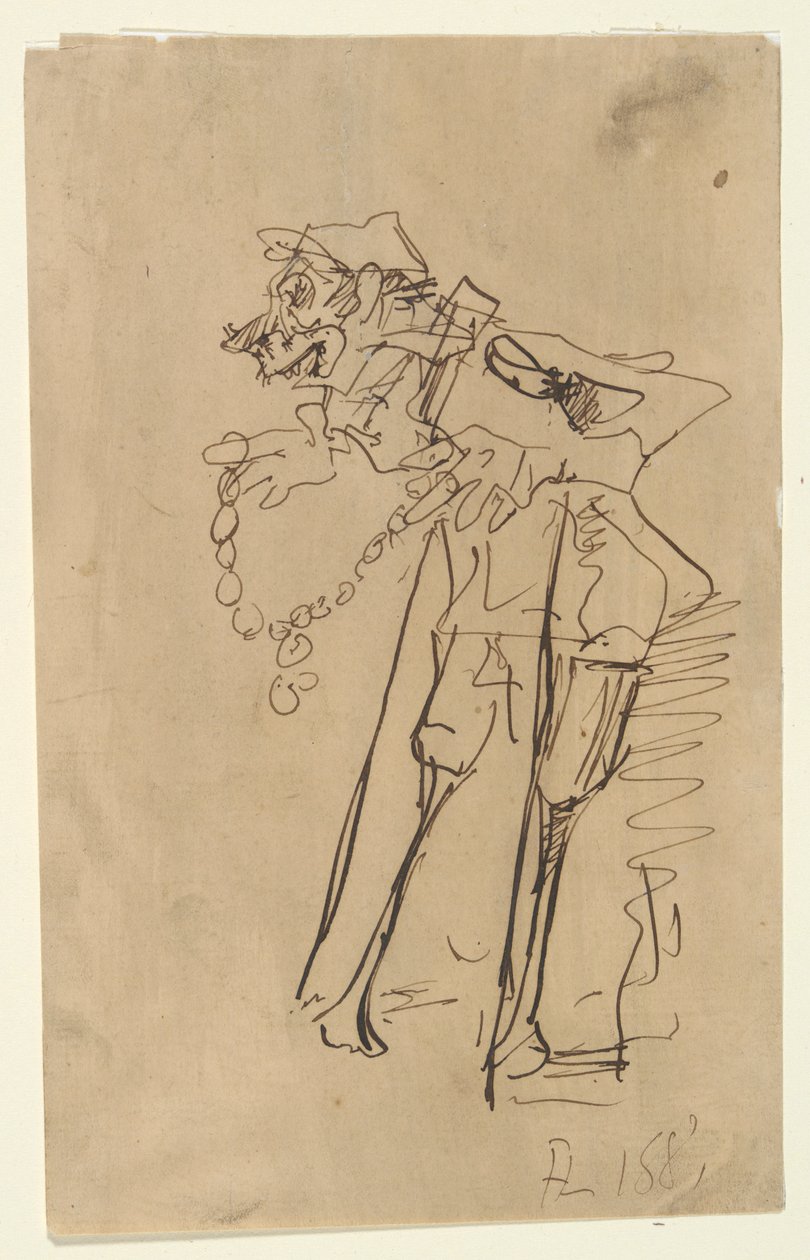Karikatur eines Soldaten mit einer Auszeichnung von Henri de Toulouse Lautrec