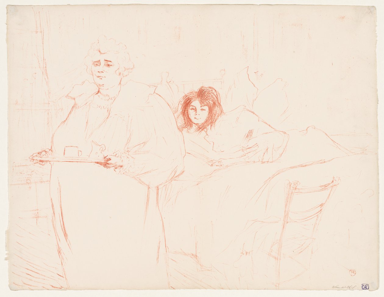 Elles: Frau trägt ein Tablett, Mme. Baron und Mlle. Popo, 1896 von Henri de Toulouse Lautrec