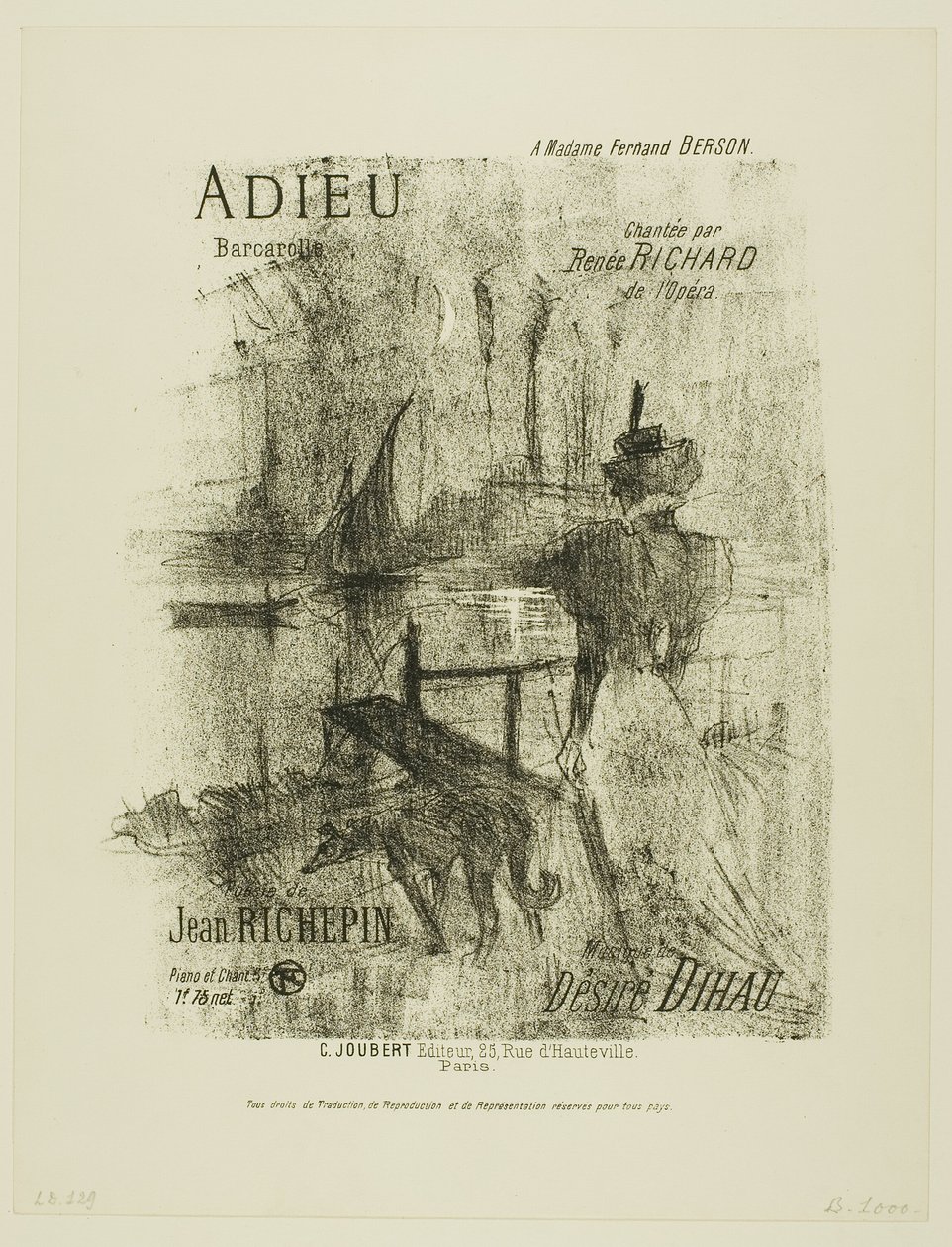 Abschied, aus Mélodies de Désiré Dihau von Henri de Toulouse Lautrec