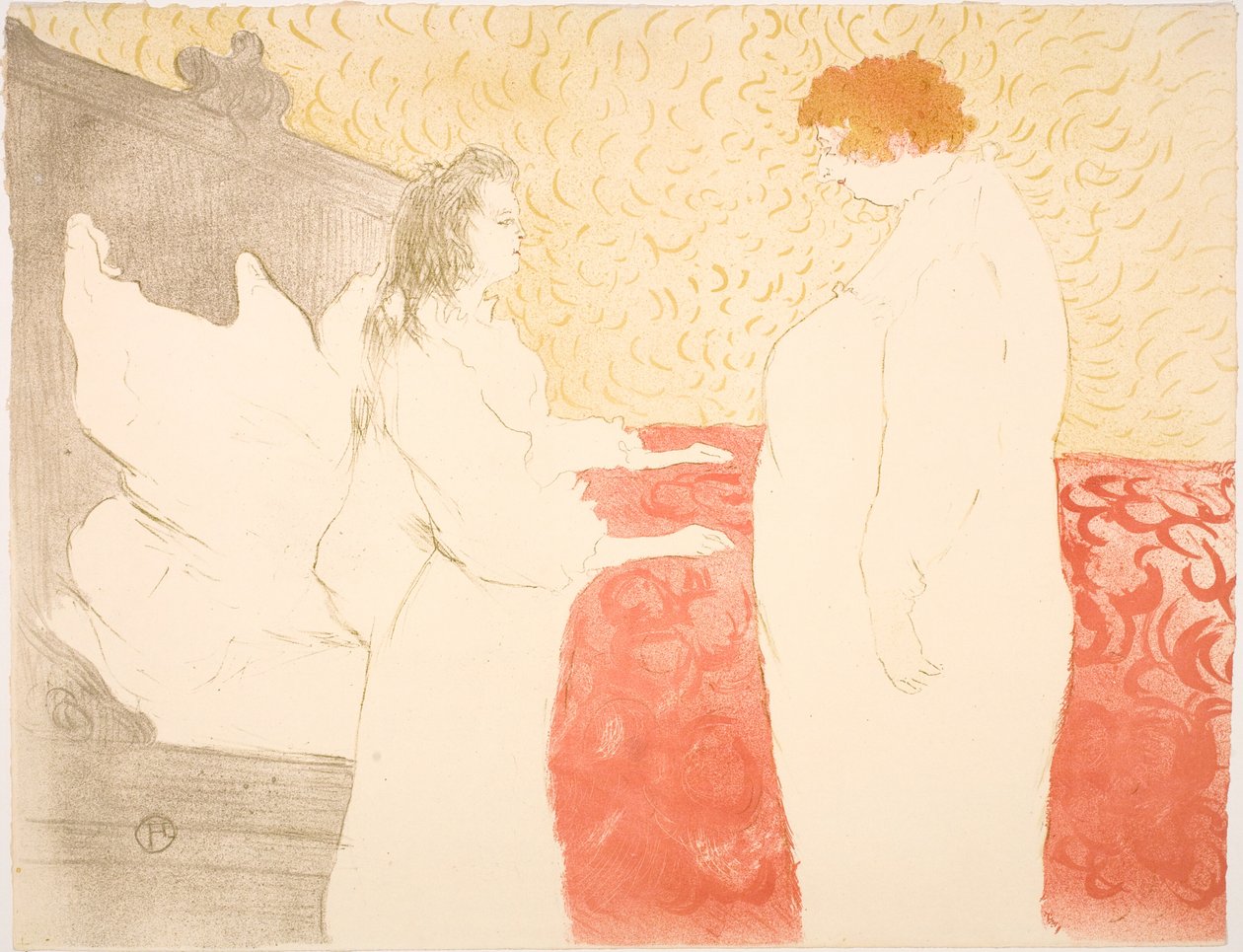 Frau im Bett, Profil, beim kleinen Aufstehen von Henri de Toulouse Lautrec