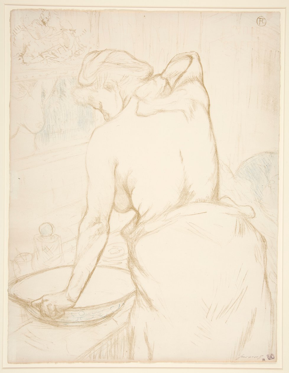 Frau bei ihrer Toilette, sich waschend, aus der Serie Elles von Henri de Toulouse Lautrec