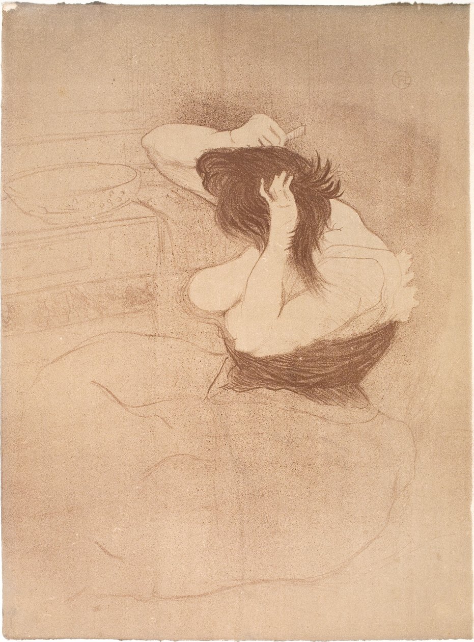 Frau, die sich kämmt, die Frisur von Henri de Toulouse Lautrec