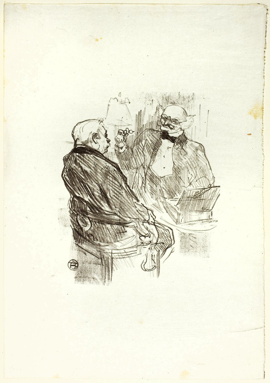 Georges Clemenceau und der Optiker Mayer, aus Au Pied du Sinaï von Henri de Toulouse Lautrec