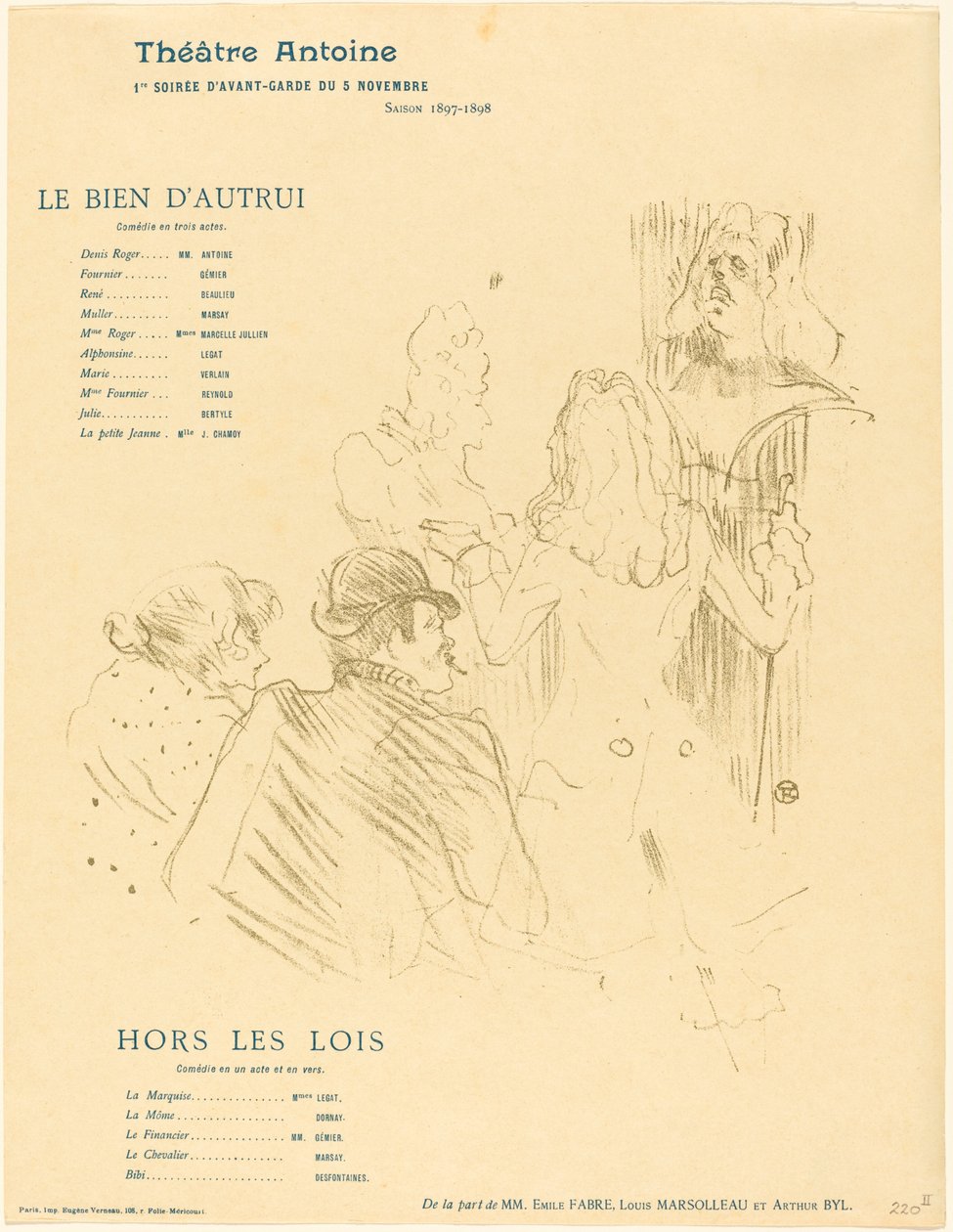 Hommage an Molière von Henri de Toulouse Lautrec