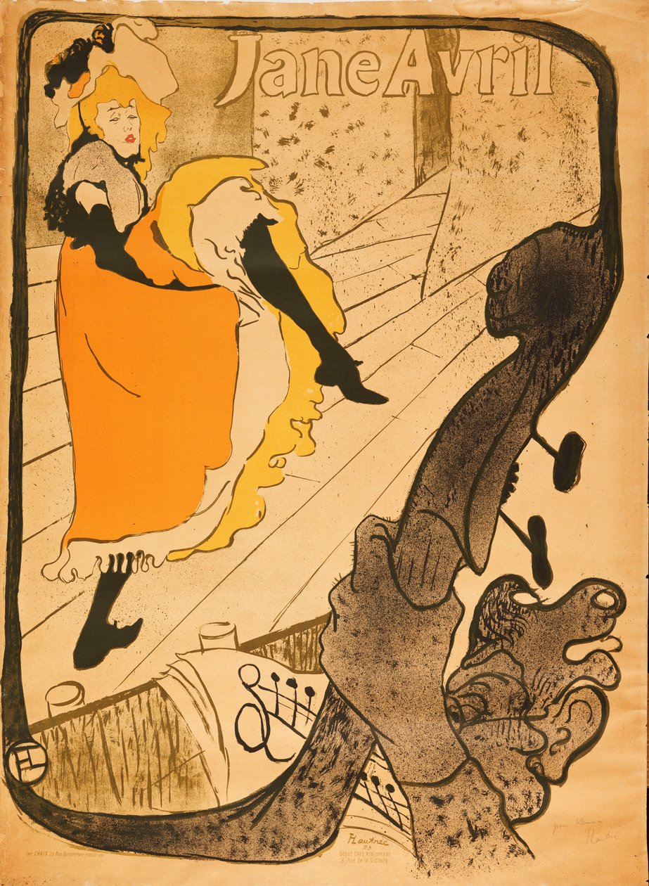 Jane Avril, 1893 von Henri de Toulouse Lautrec